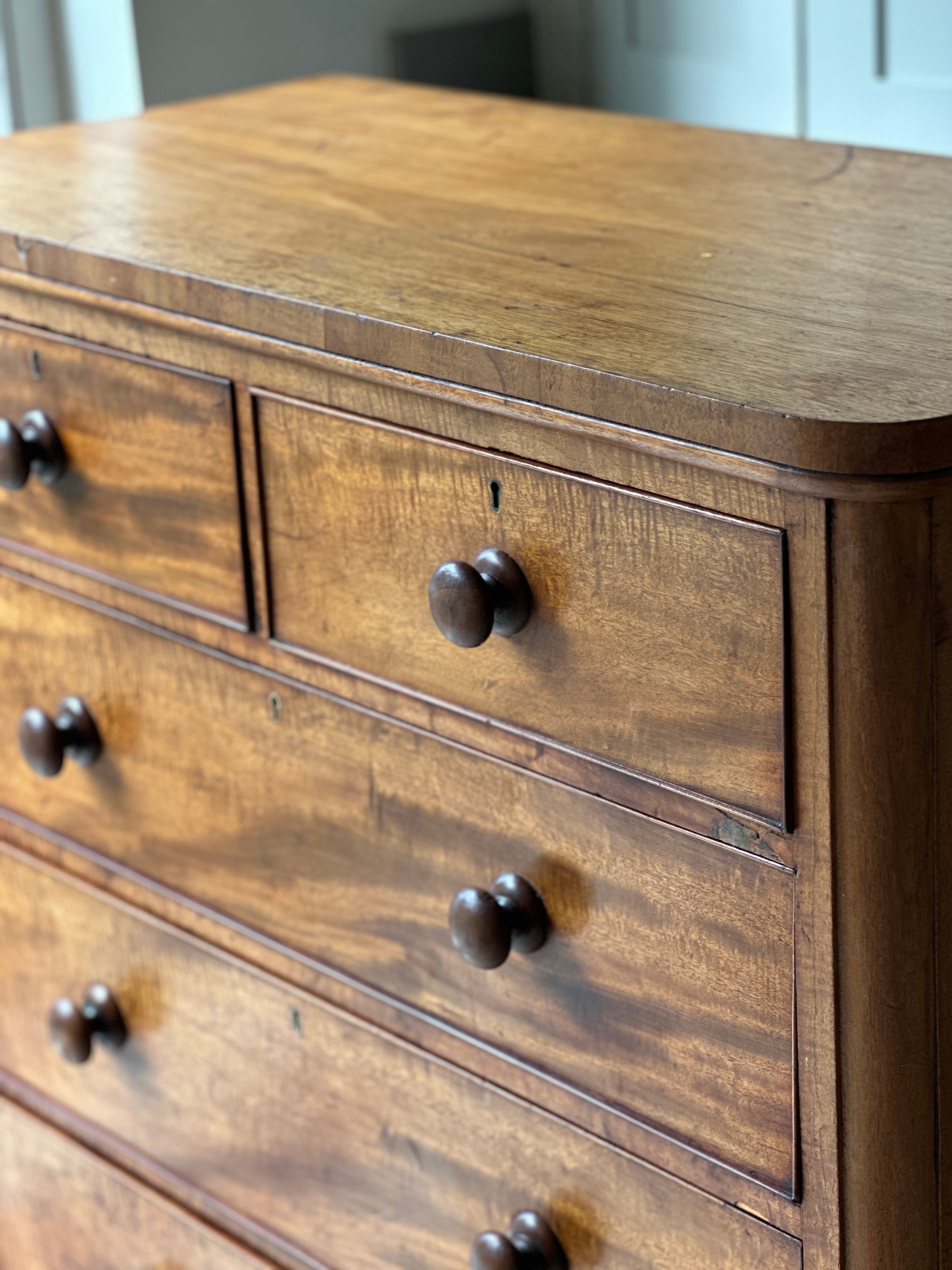 Large Faded Mahogany Chest of Drawers