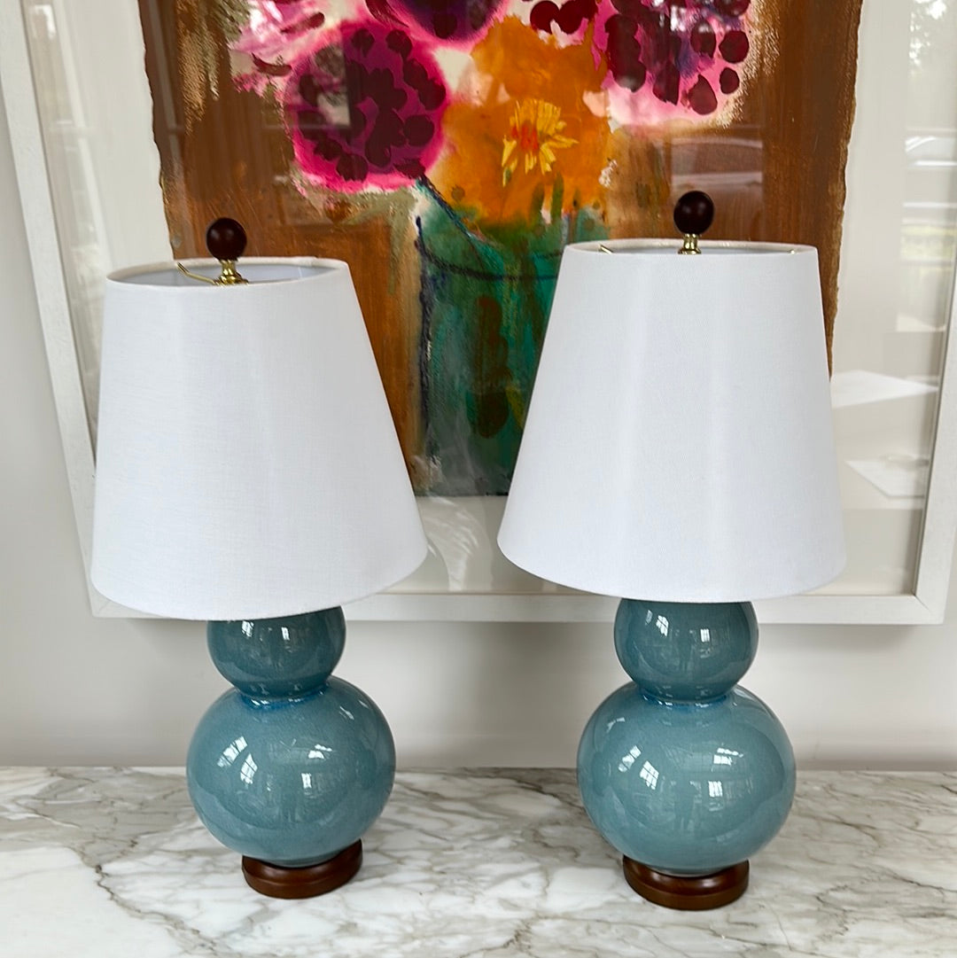 Pair of Modern Double Gourd Table Lamps