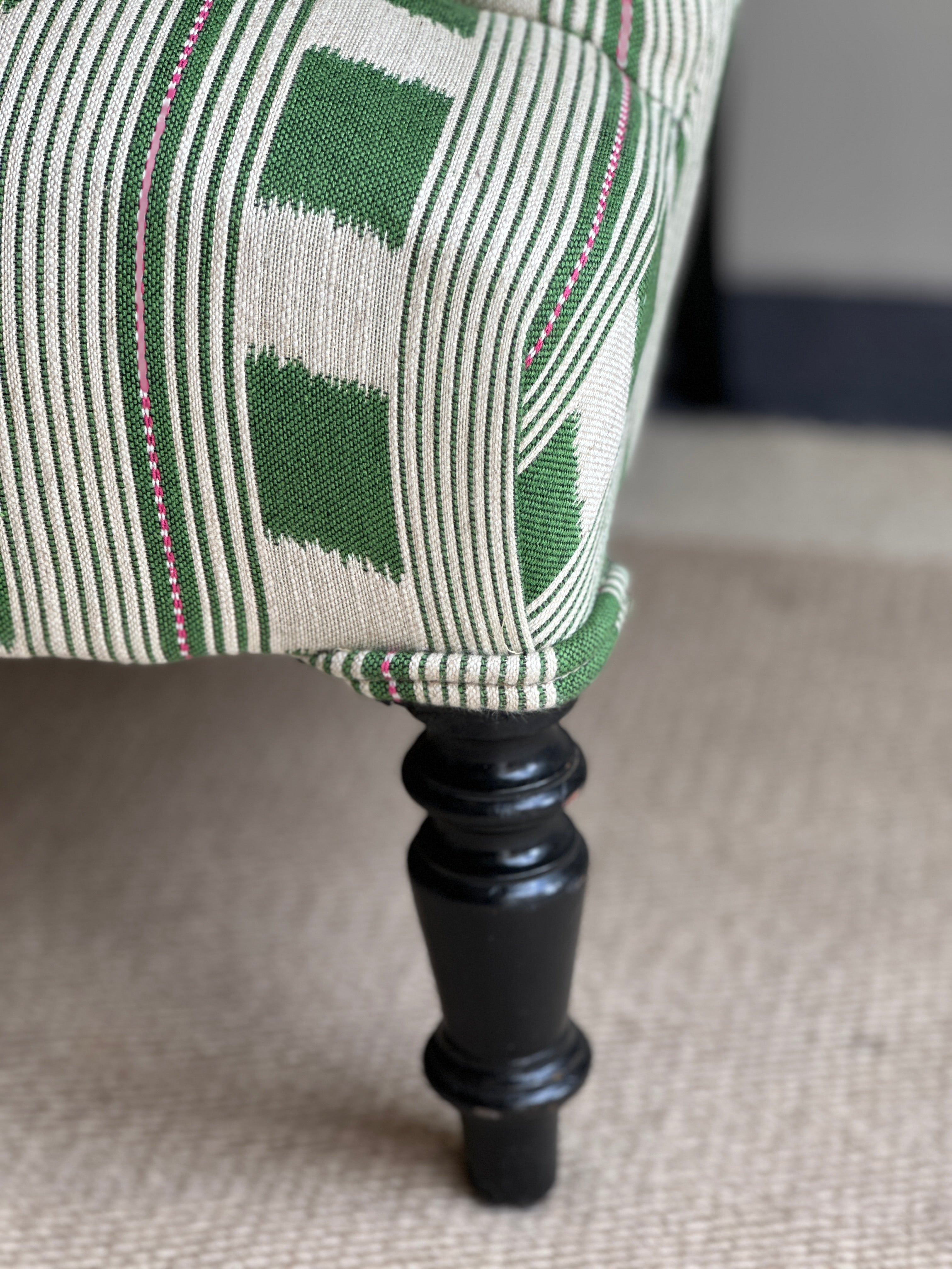 Small French Sofa in Lost and Found Green