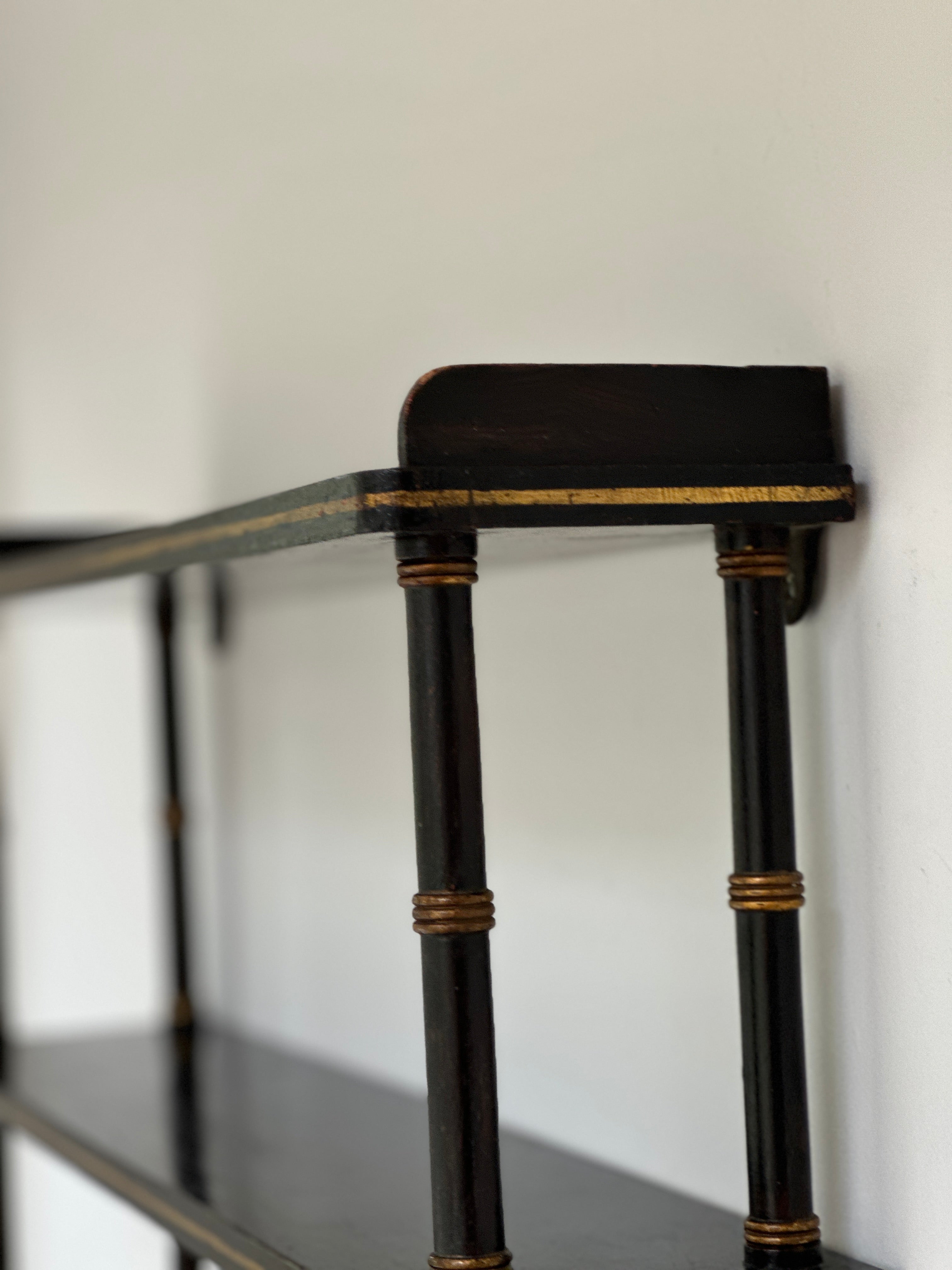Small Ebonised Hanging Shelves
