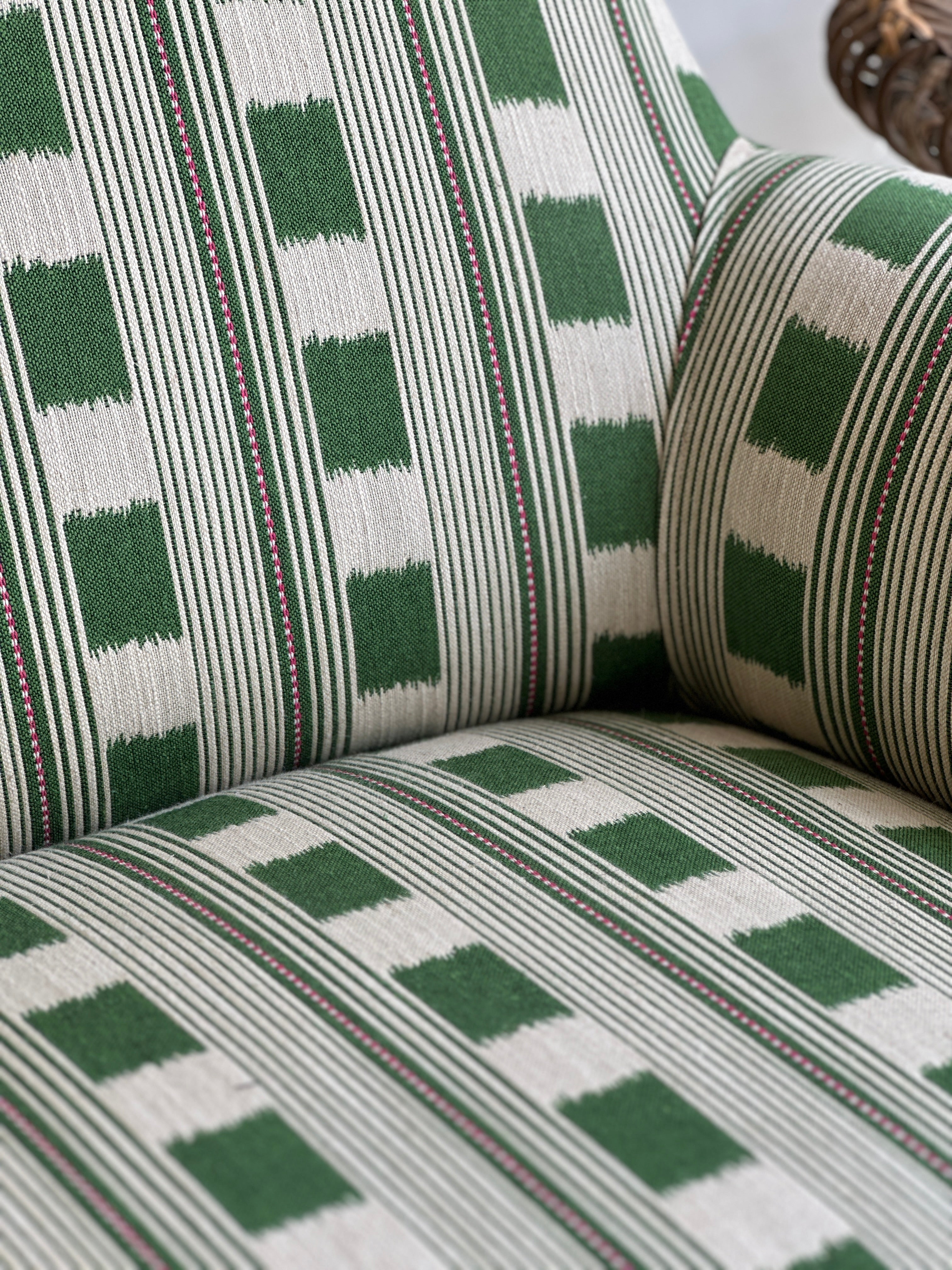 Small French Sofa in Lost and Found Green