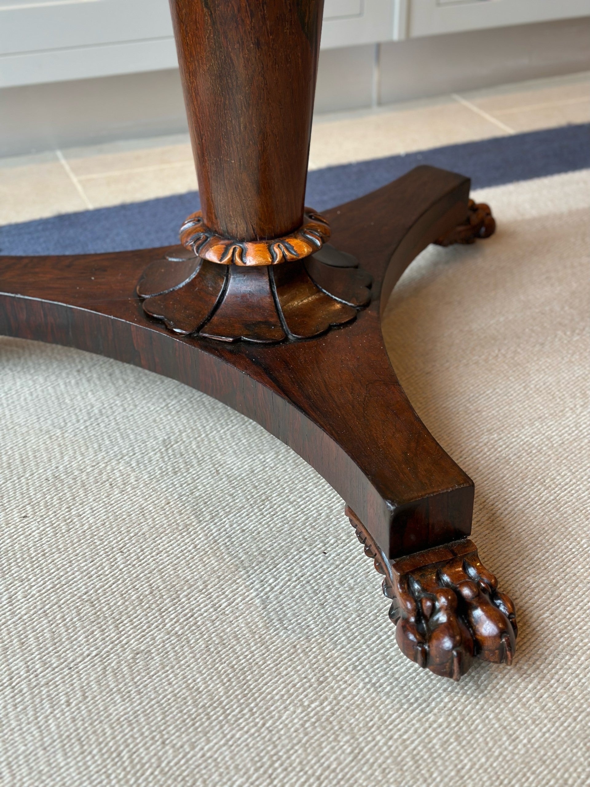 William IV Rosewood Centre Table with Lion Feet
