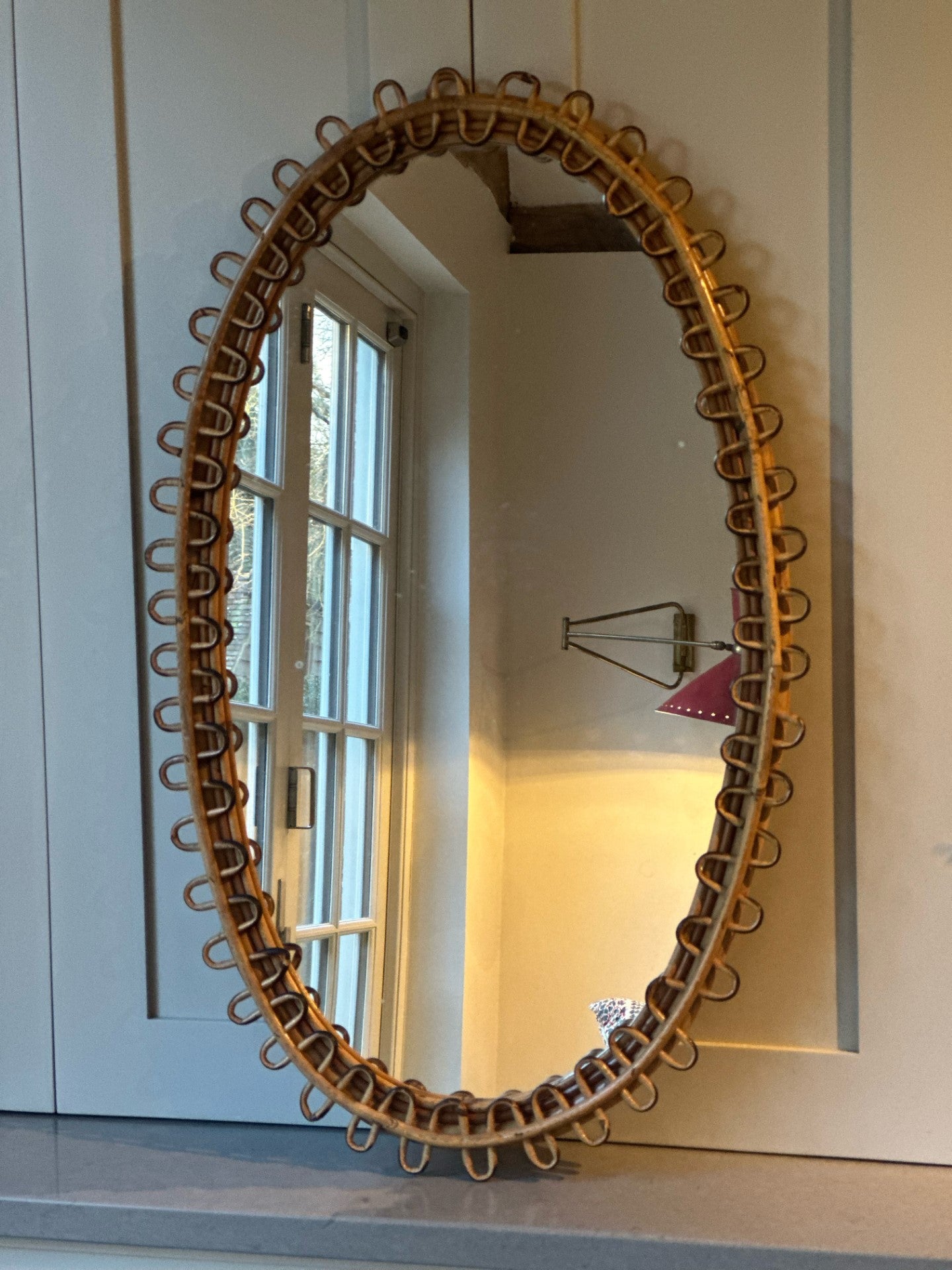 Large Oval Abini Cane Mirror