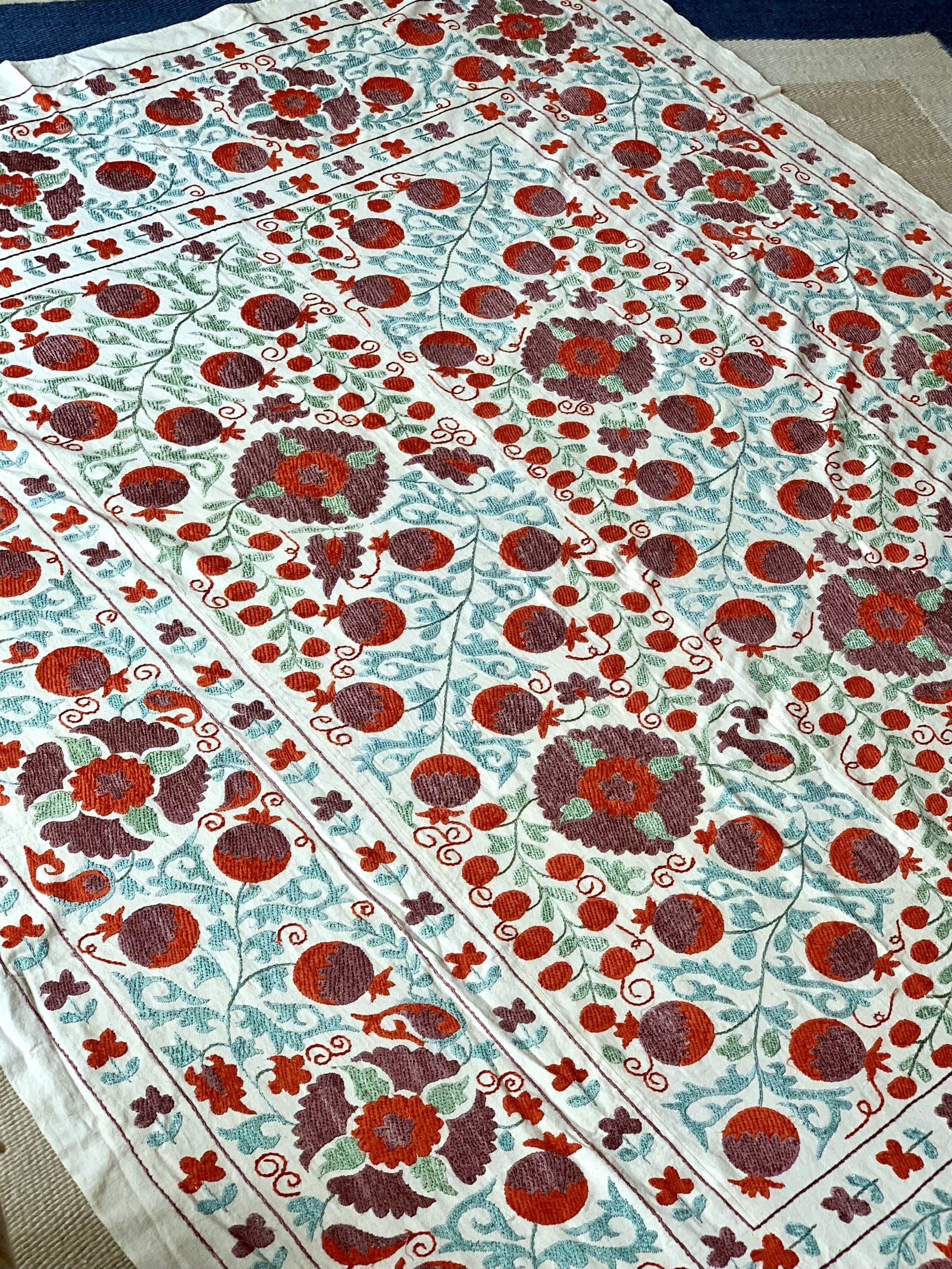 Suzani Plum Pudding (Aubergine, Orange and Pale Blue)