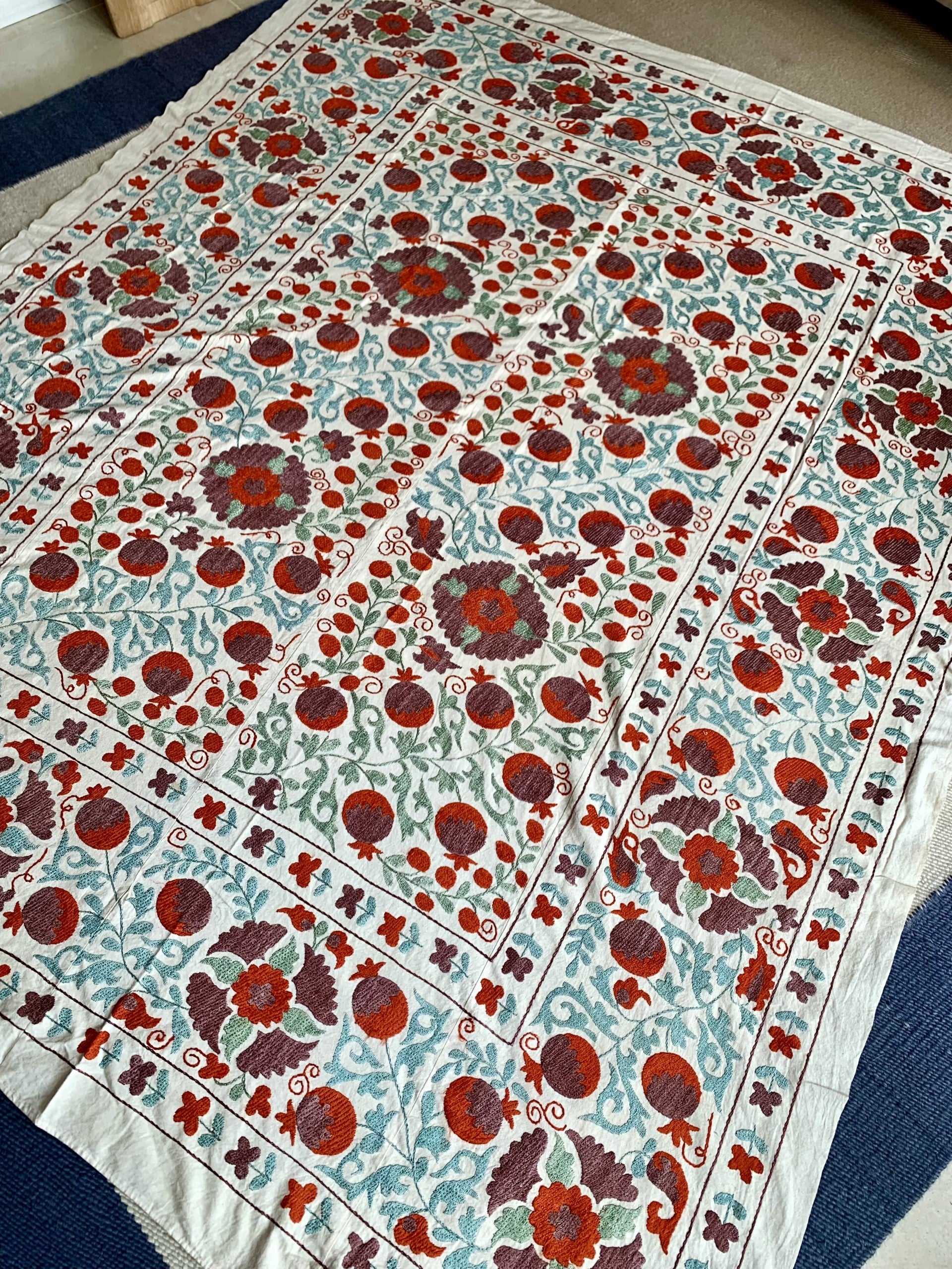 Suzani Plum Pudding (Aubergine, Orange and Pale Blue)