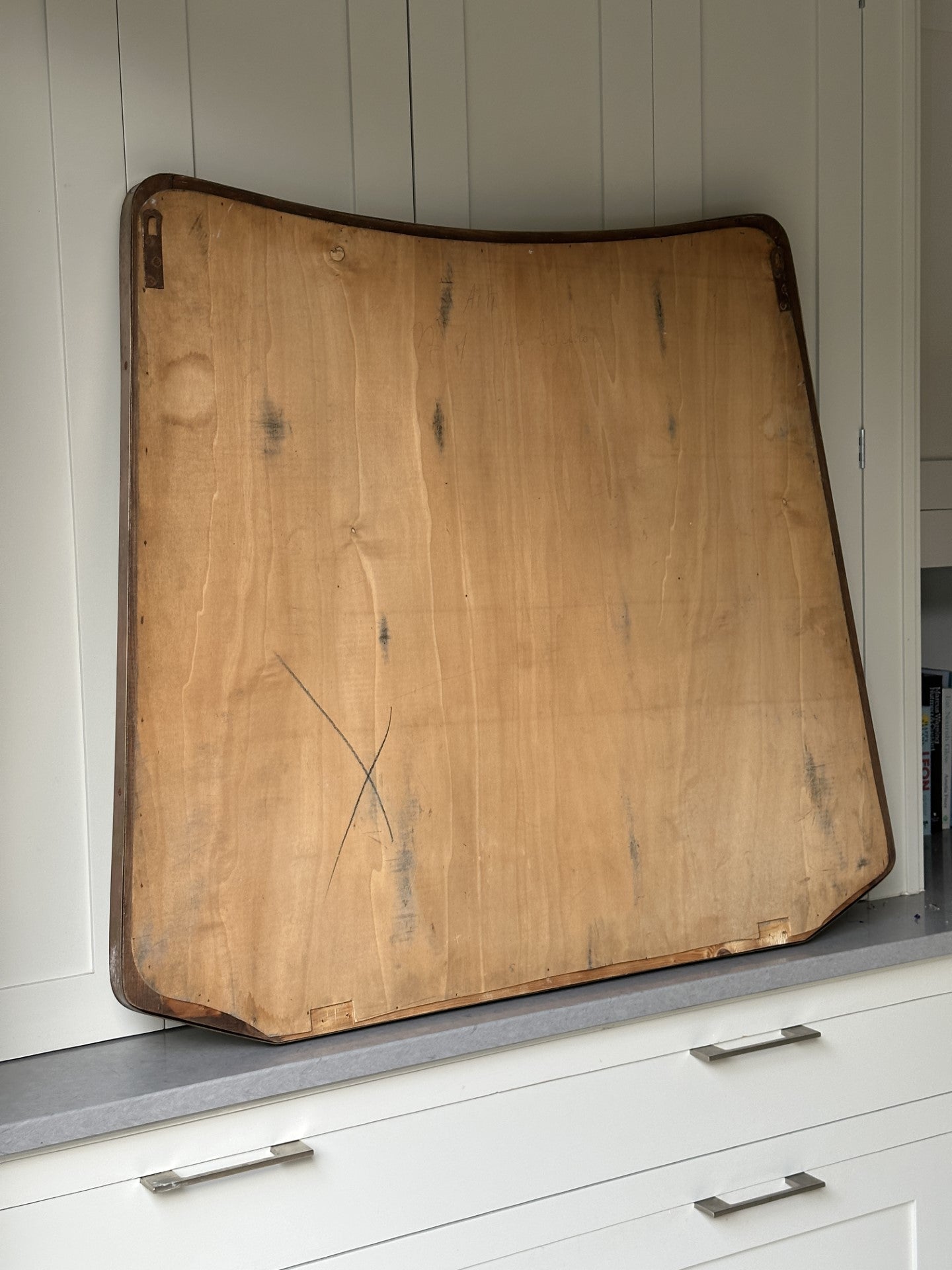 Large Mid Century Italian Shield Mirror in Brass