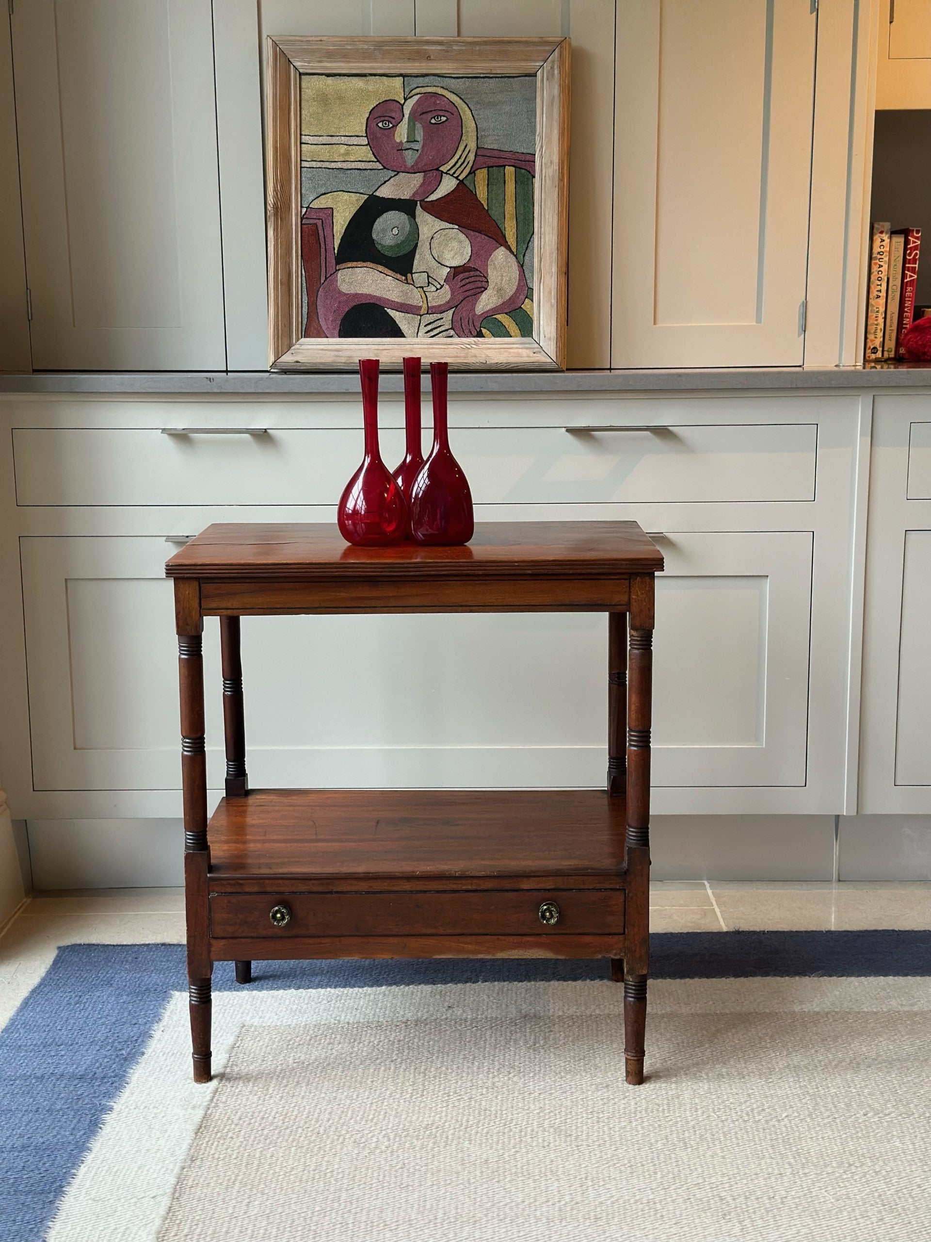 Mahogany Side Table with a Drawer