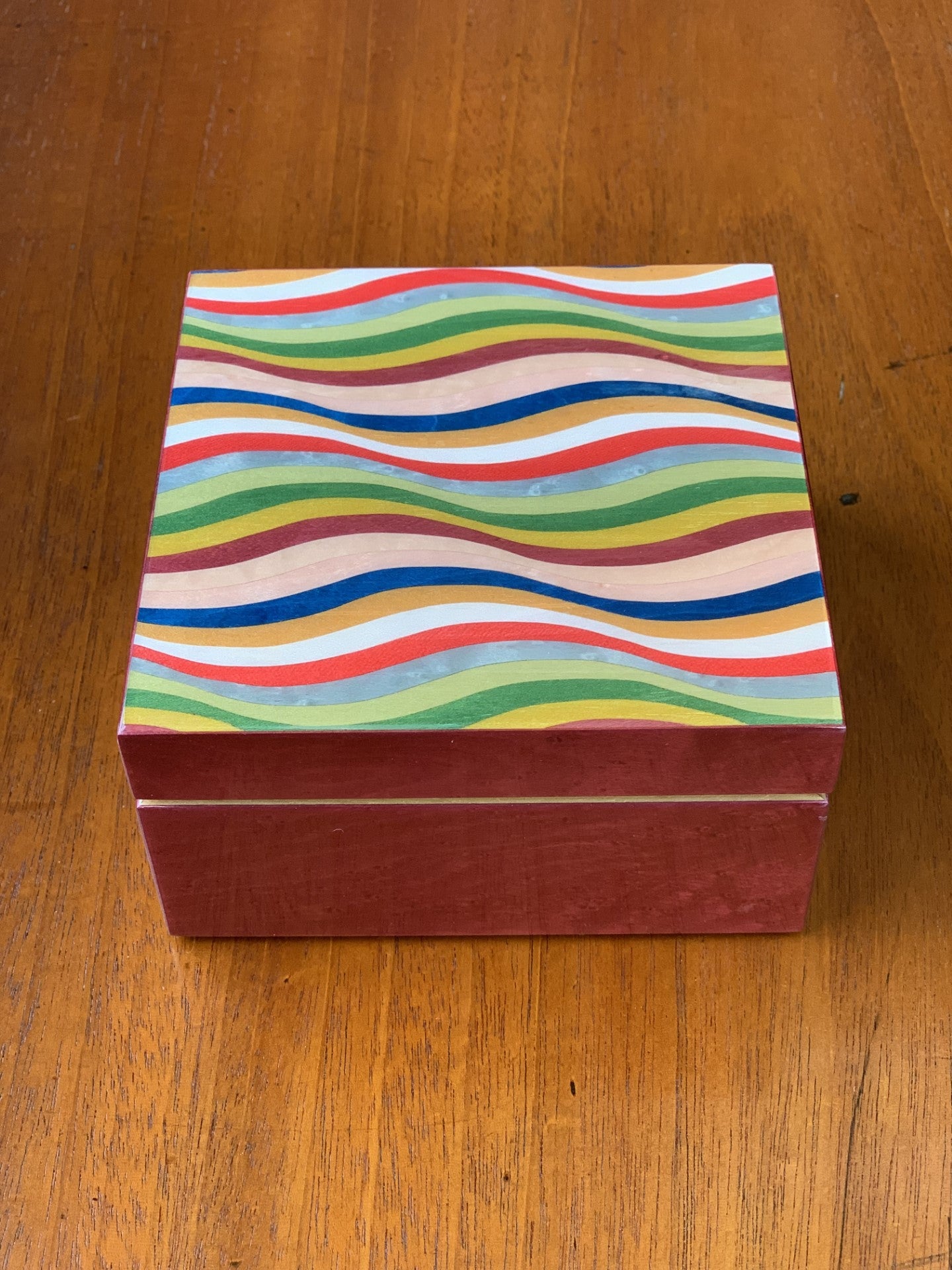 Medium Marquetry Jewellery Box - Purple Rainbow