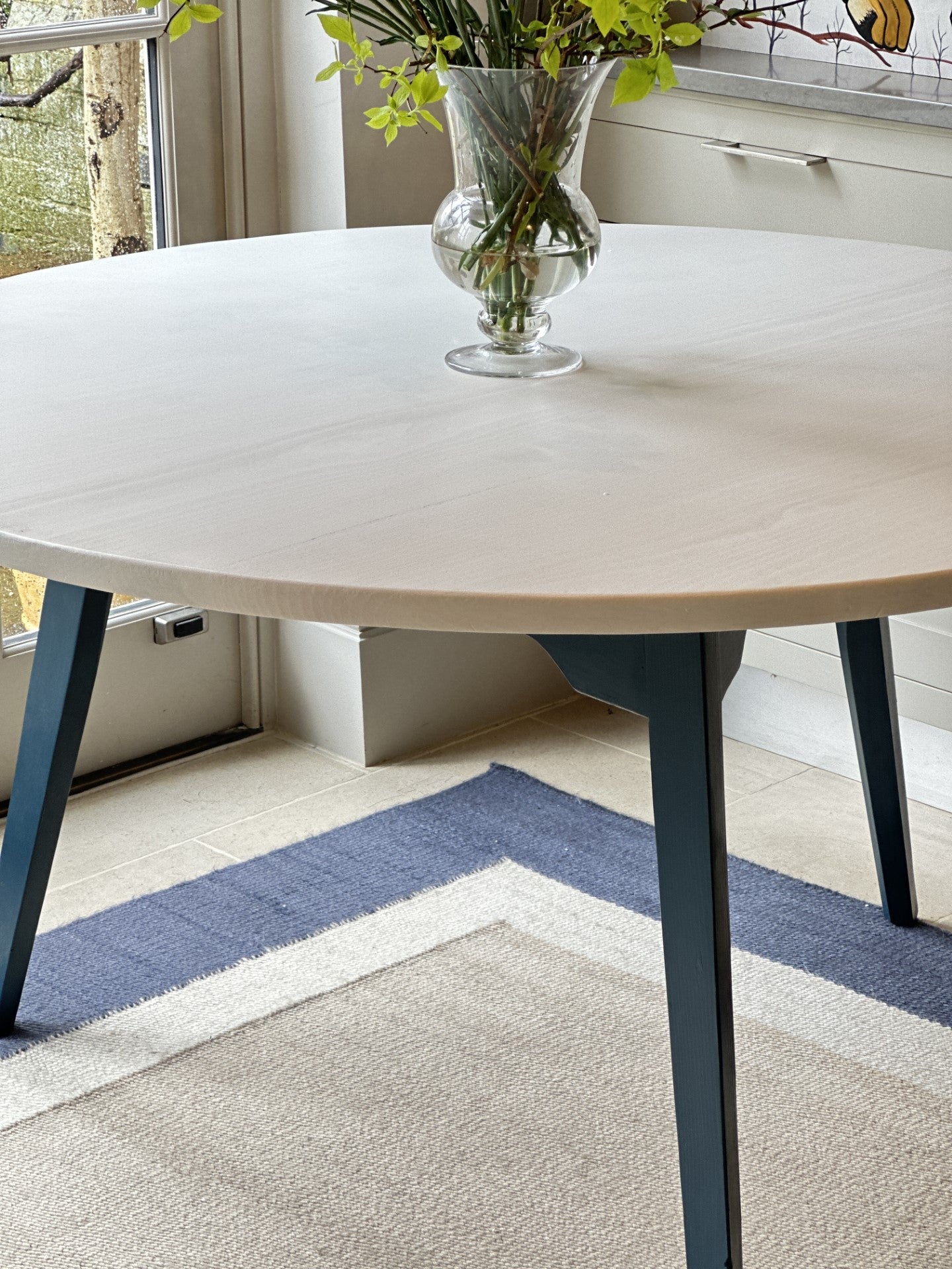 Large Painted Circular Cricket Table