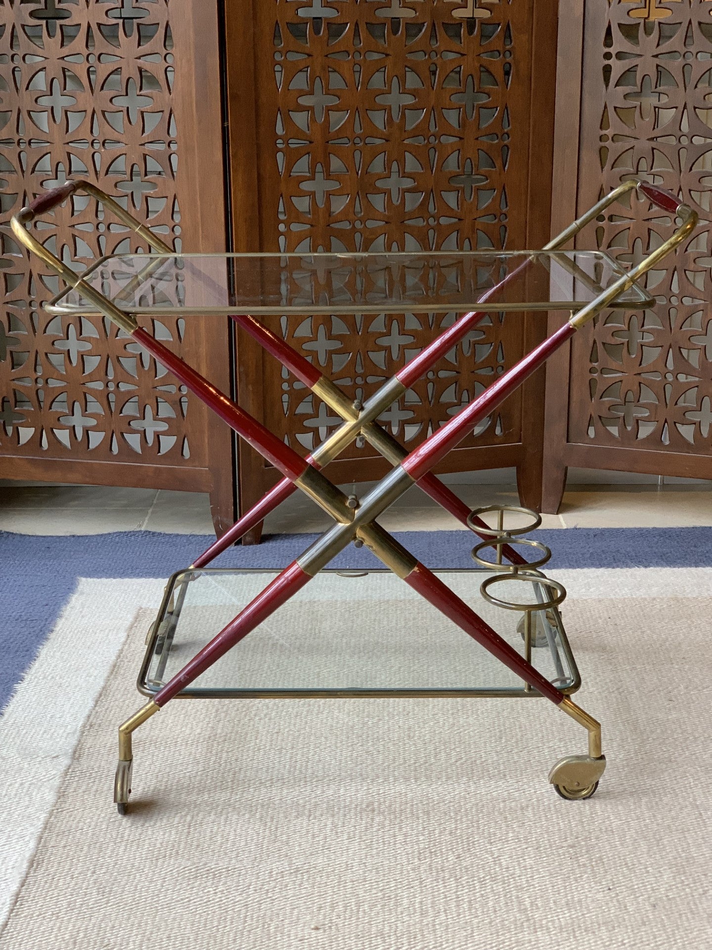 Rare 1950's Foldable Italian Drinks Cart by Cesare Lecca