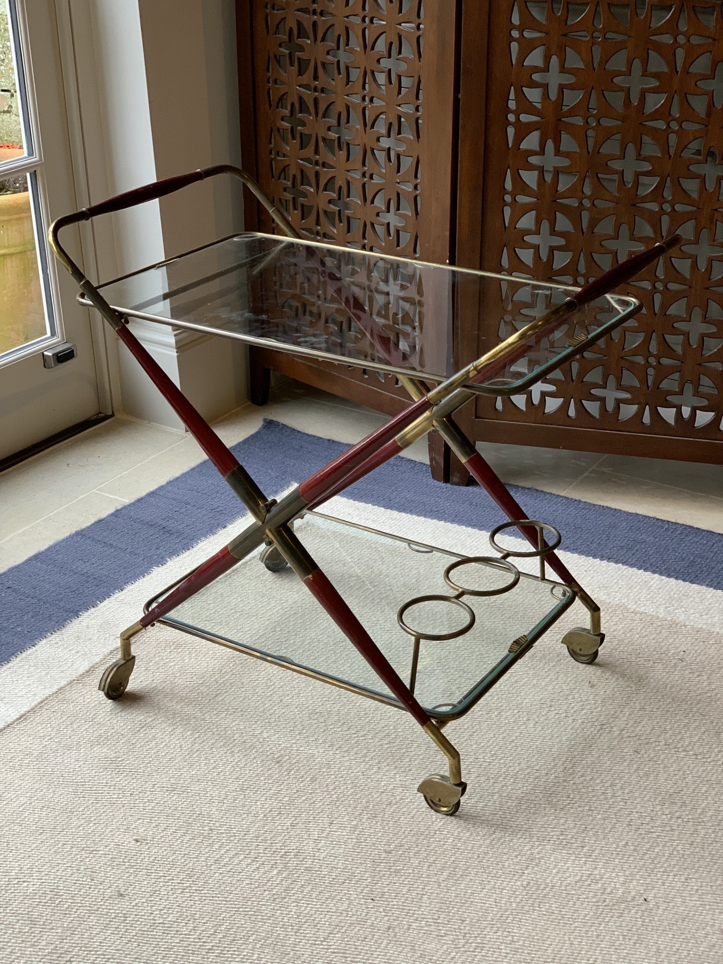 Rare 1950's Foldable Italian Drinks Cart by Cesare Lecca