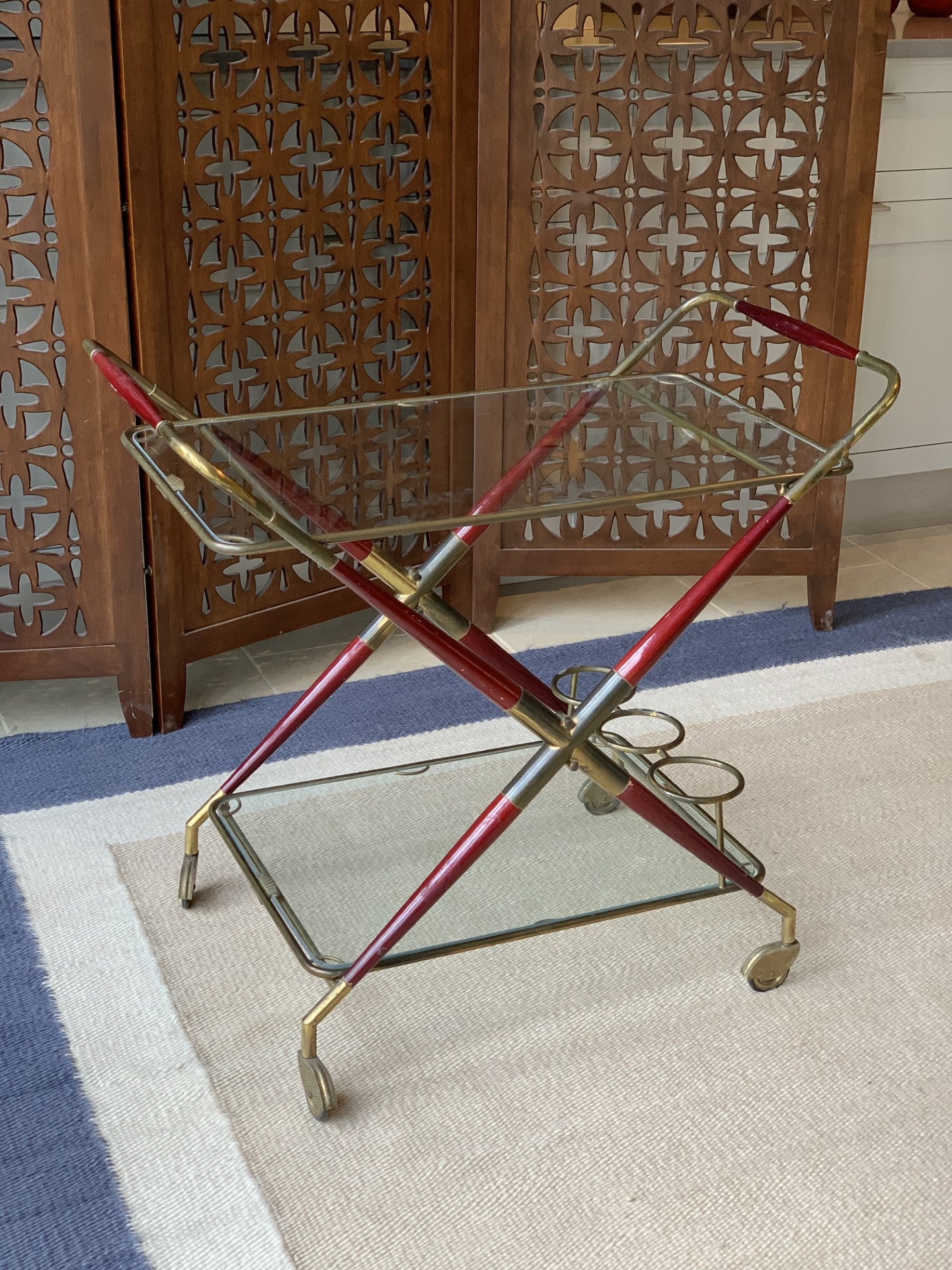 Rare 1950's Foldable Italian Drinks Cart by Cesare Lecca