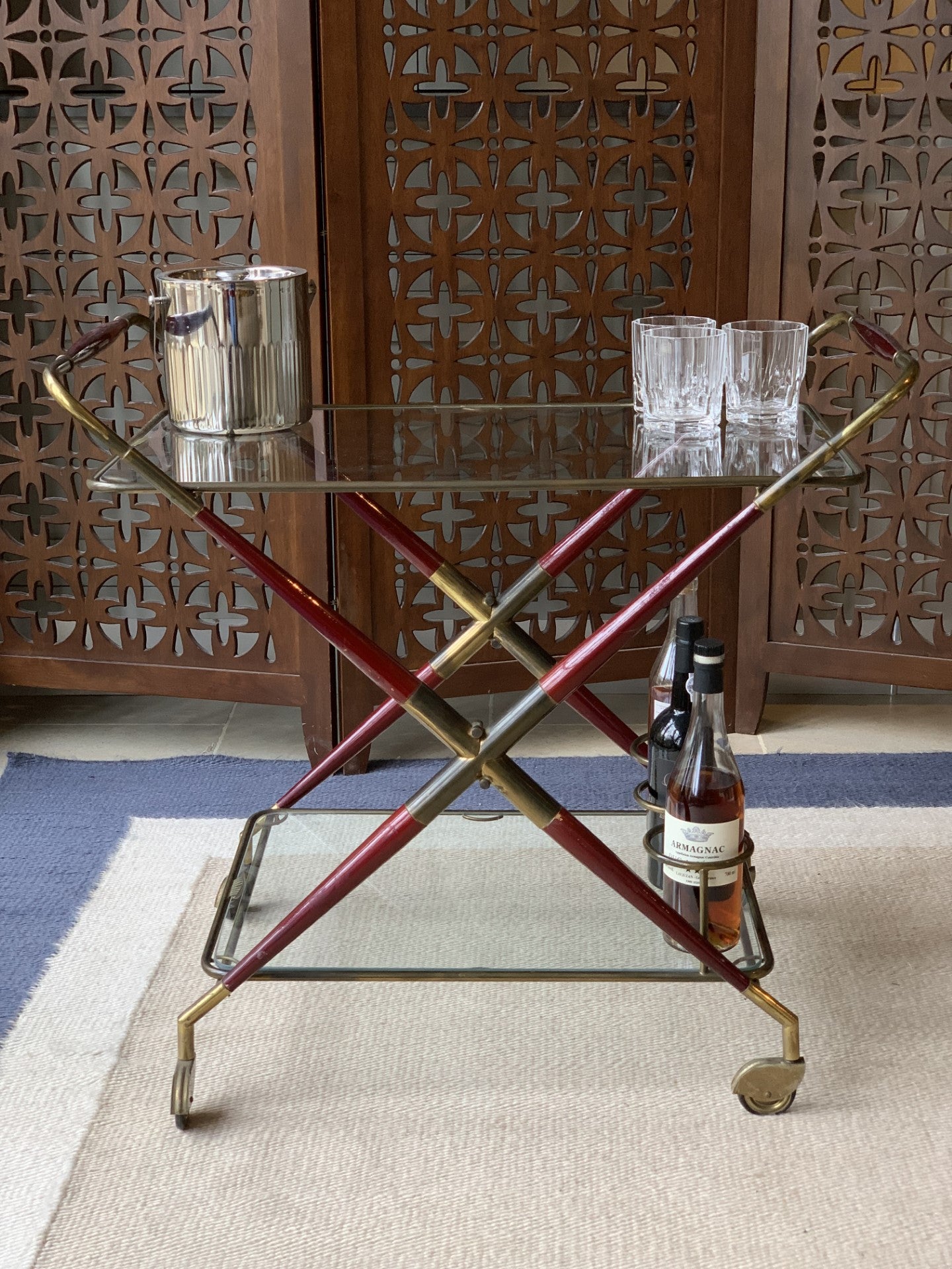 Rare 1950's Foldable Italian Drinks Cart by Cesare Lecca