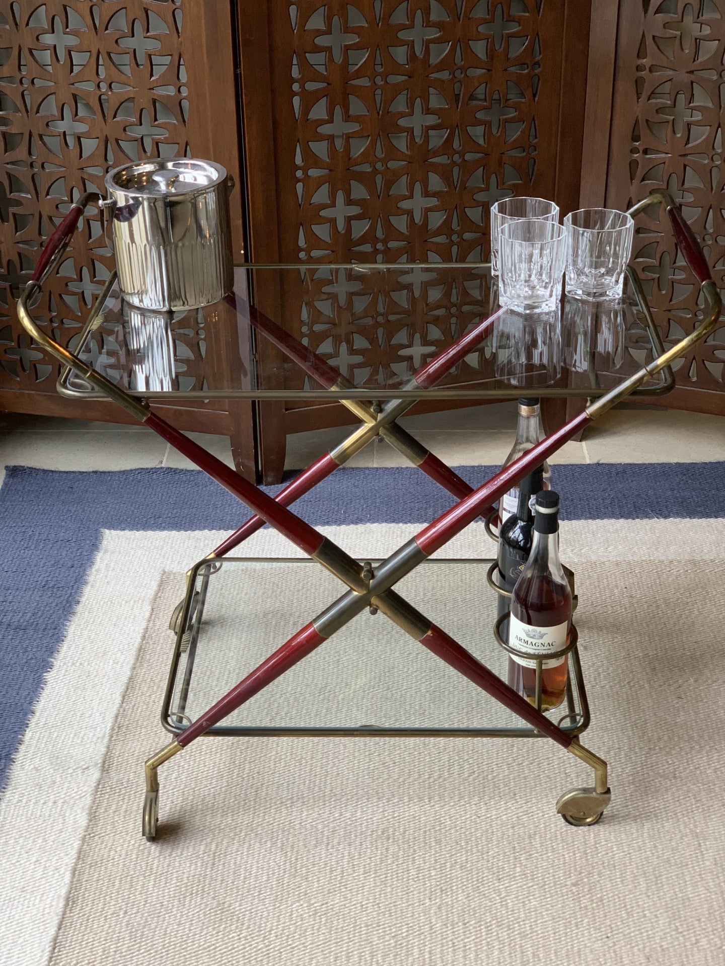 Rare 1950's Foldable Italian Drinks Cart by Cesare Lecca