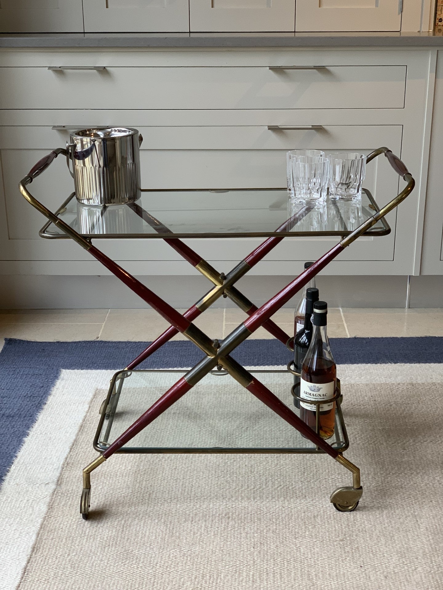 Rare 1950's Foldable Italian Drinks Cart by Cesare Lecca