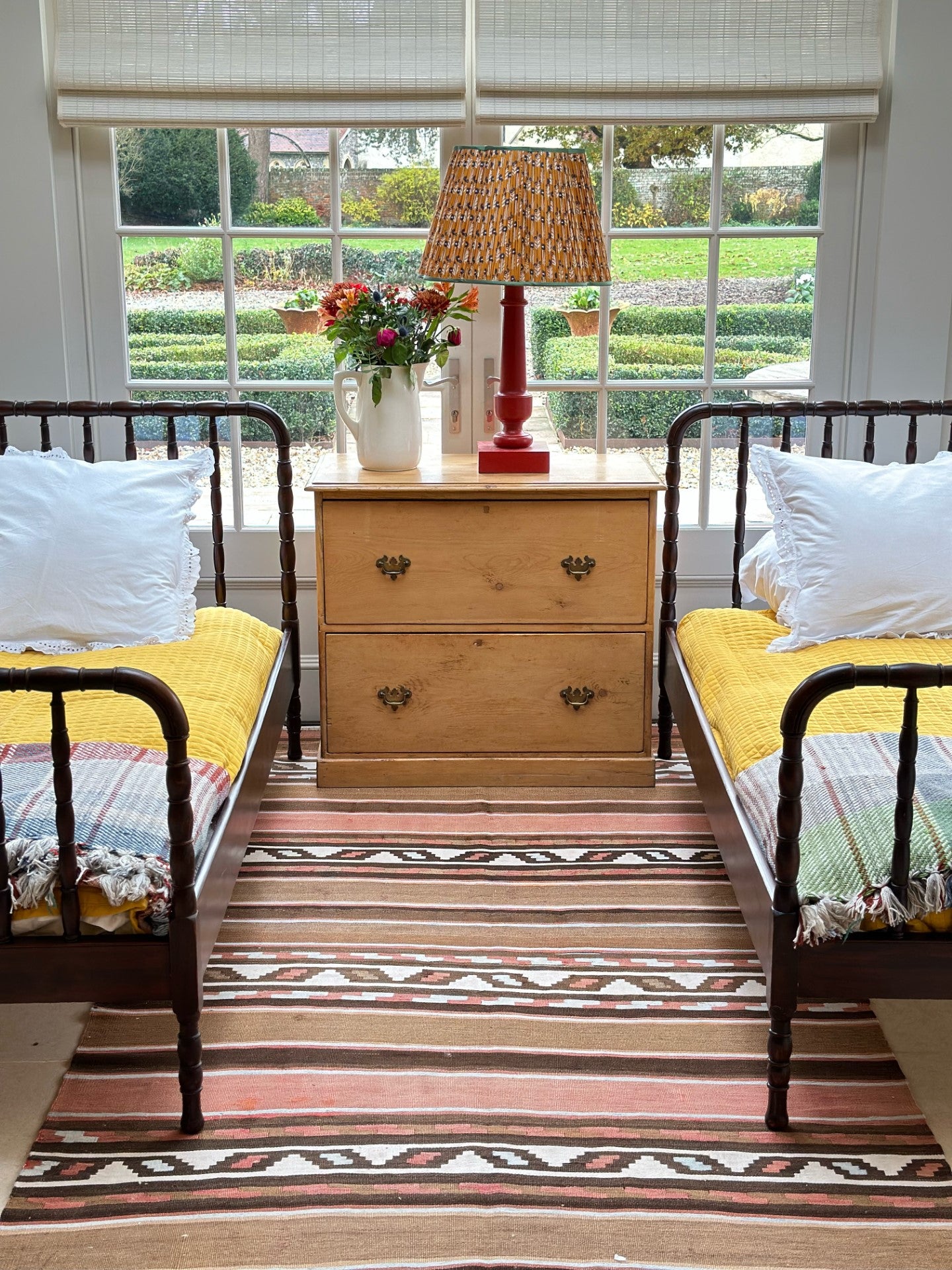 Pair of Single Wood Turned Beds