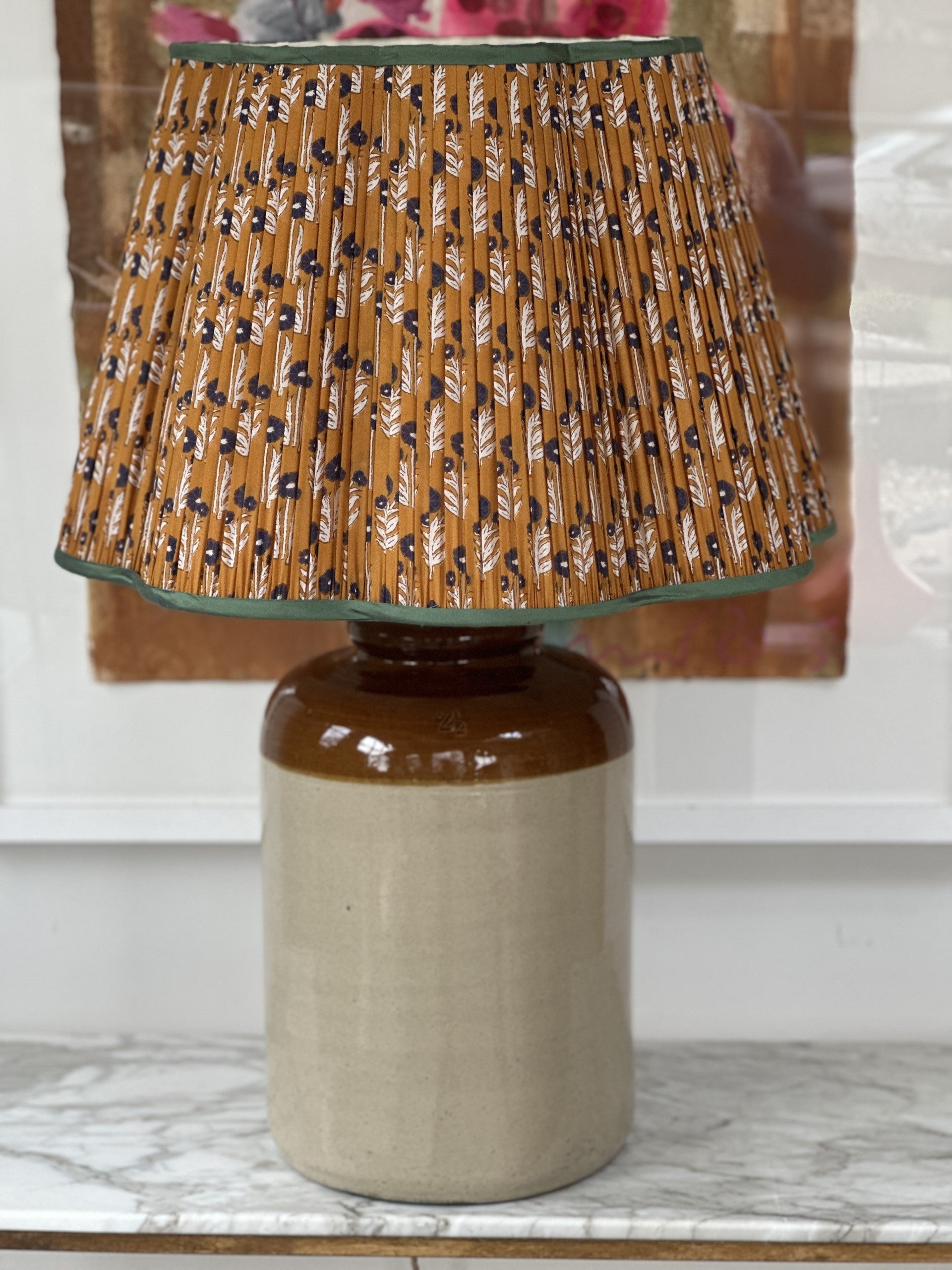 Large Two Tone Stoneware table lamp