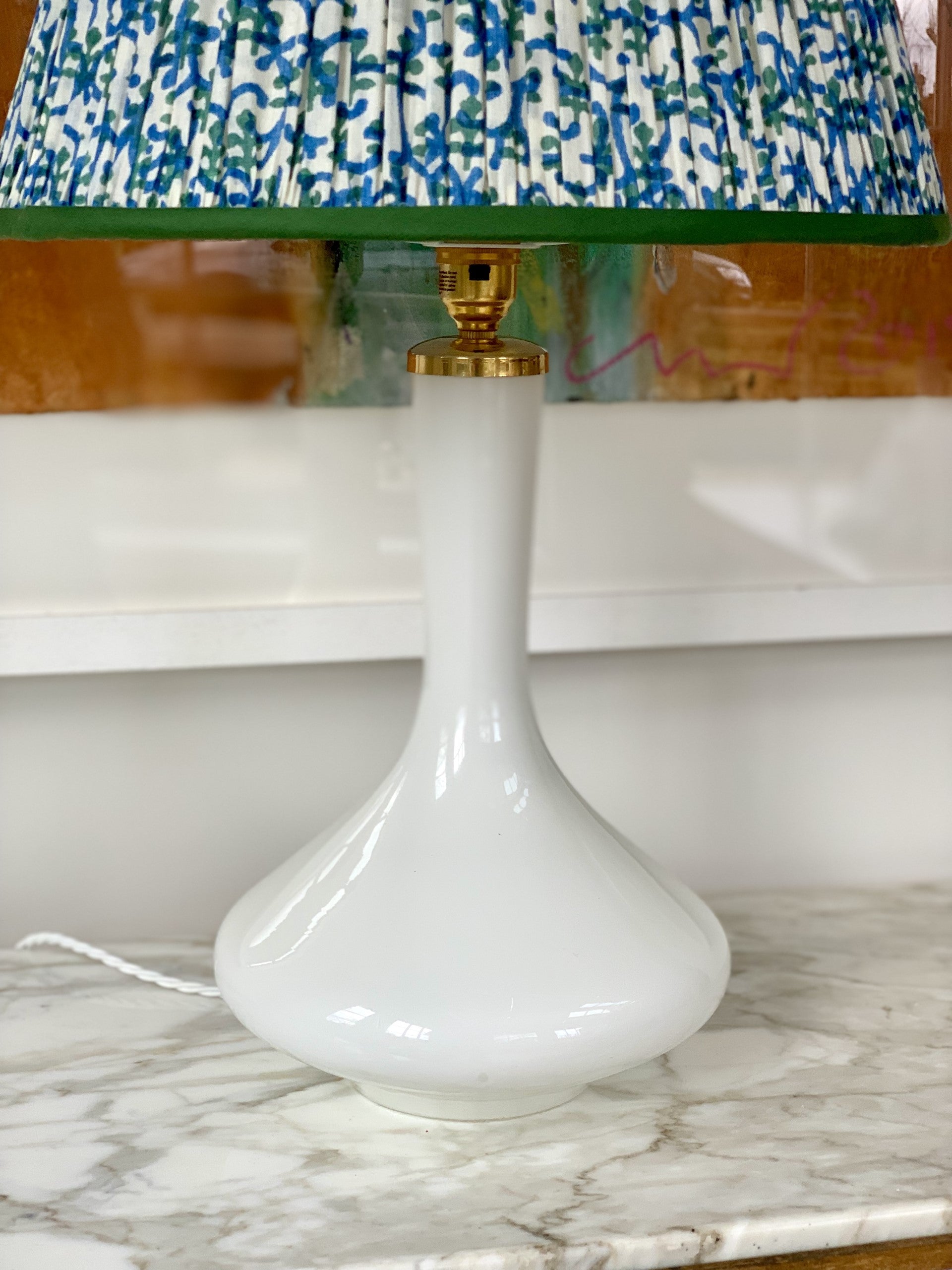1960s Medium Holmegaard White Table Lamp