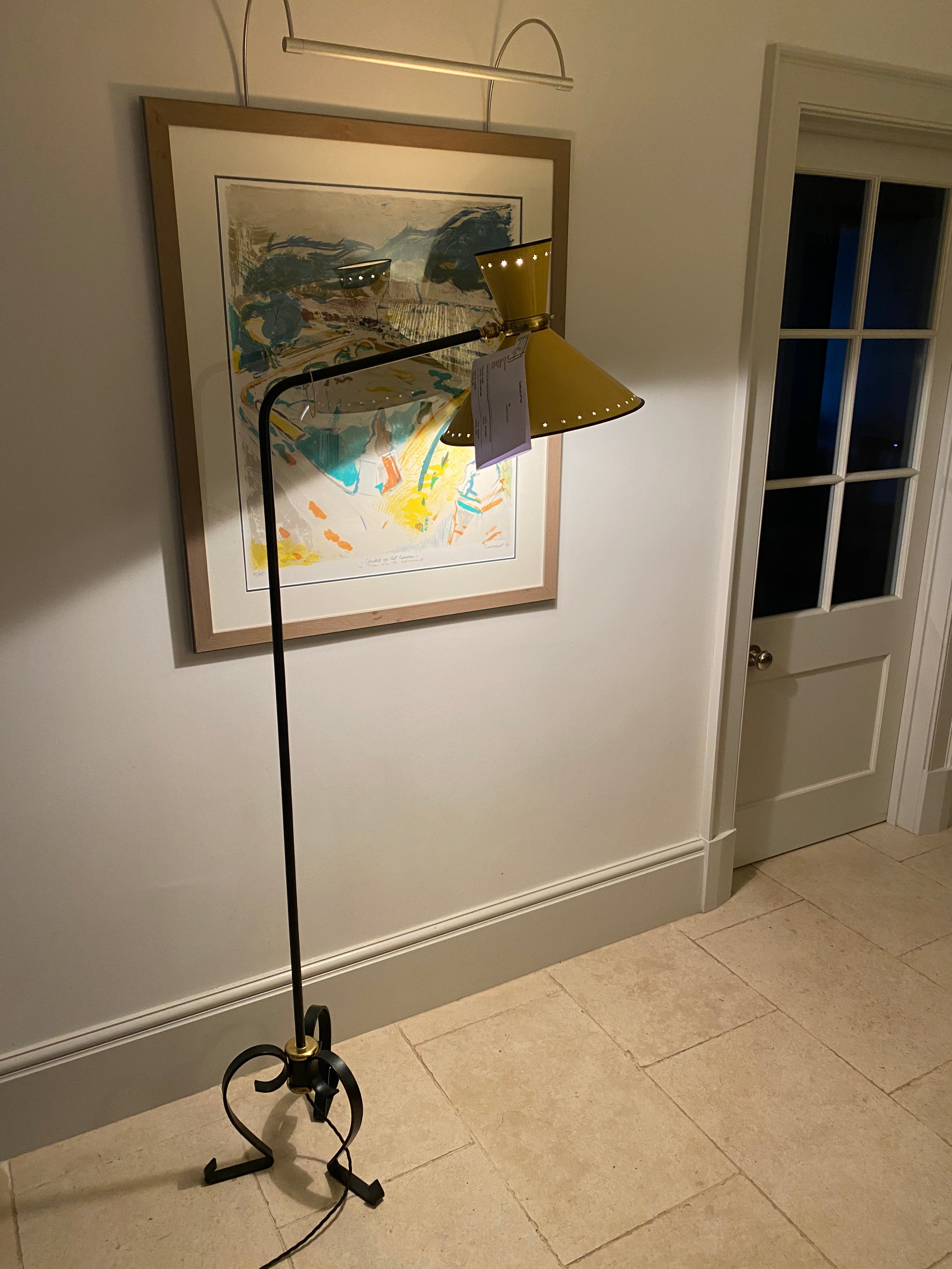 Original 1950s Diabolo Floor Lamp designed by Rene Mathieu for Lunel