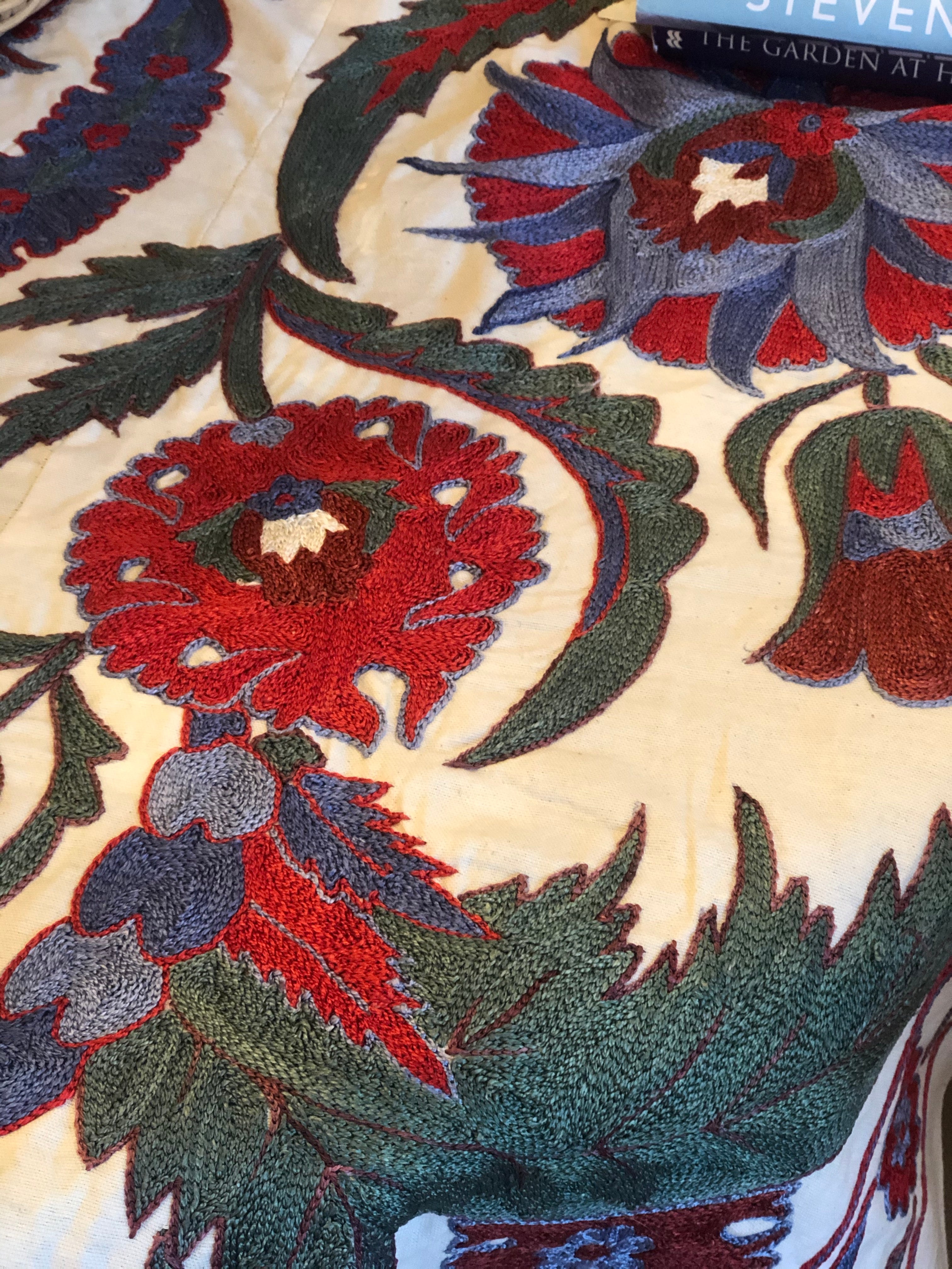 Exquisite Silk Handmade Suzani Table Cloth/ Wall Covering