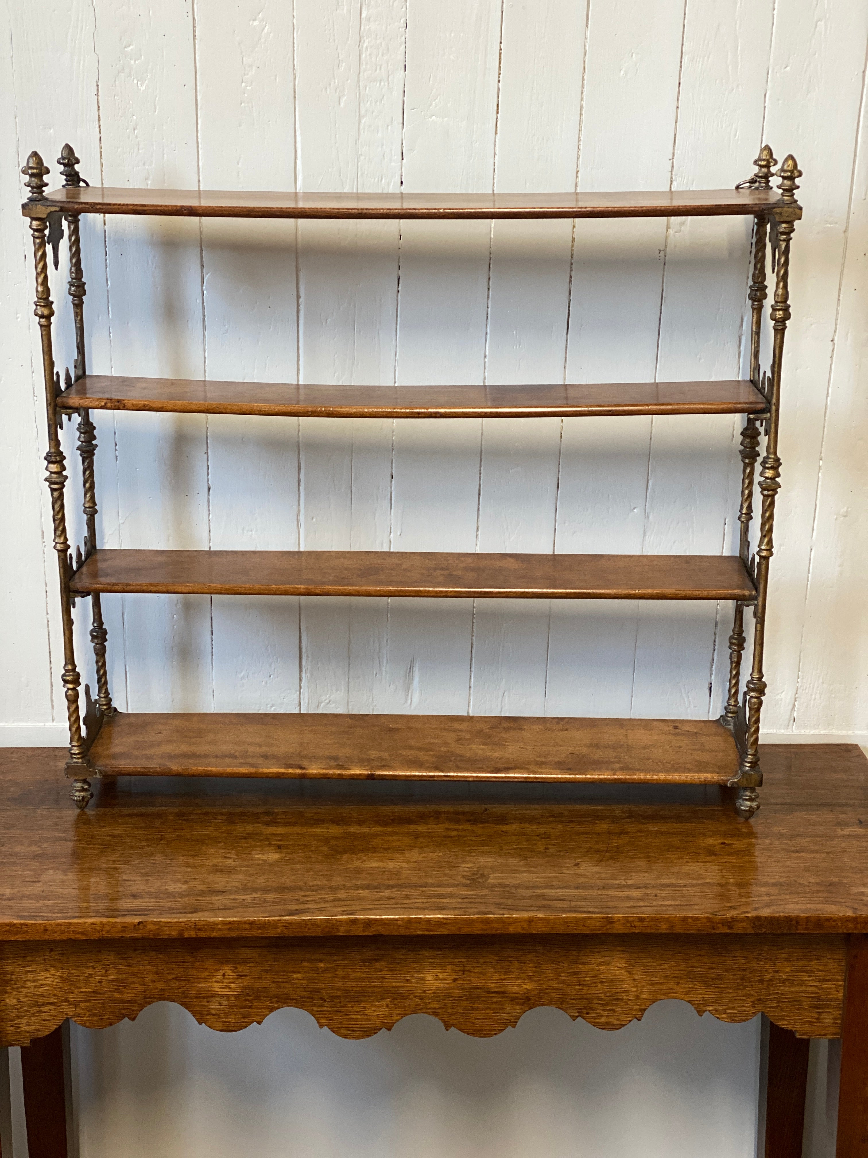 Pretty French wood and brass etagere