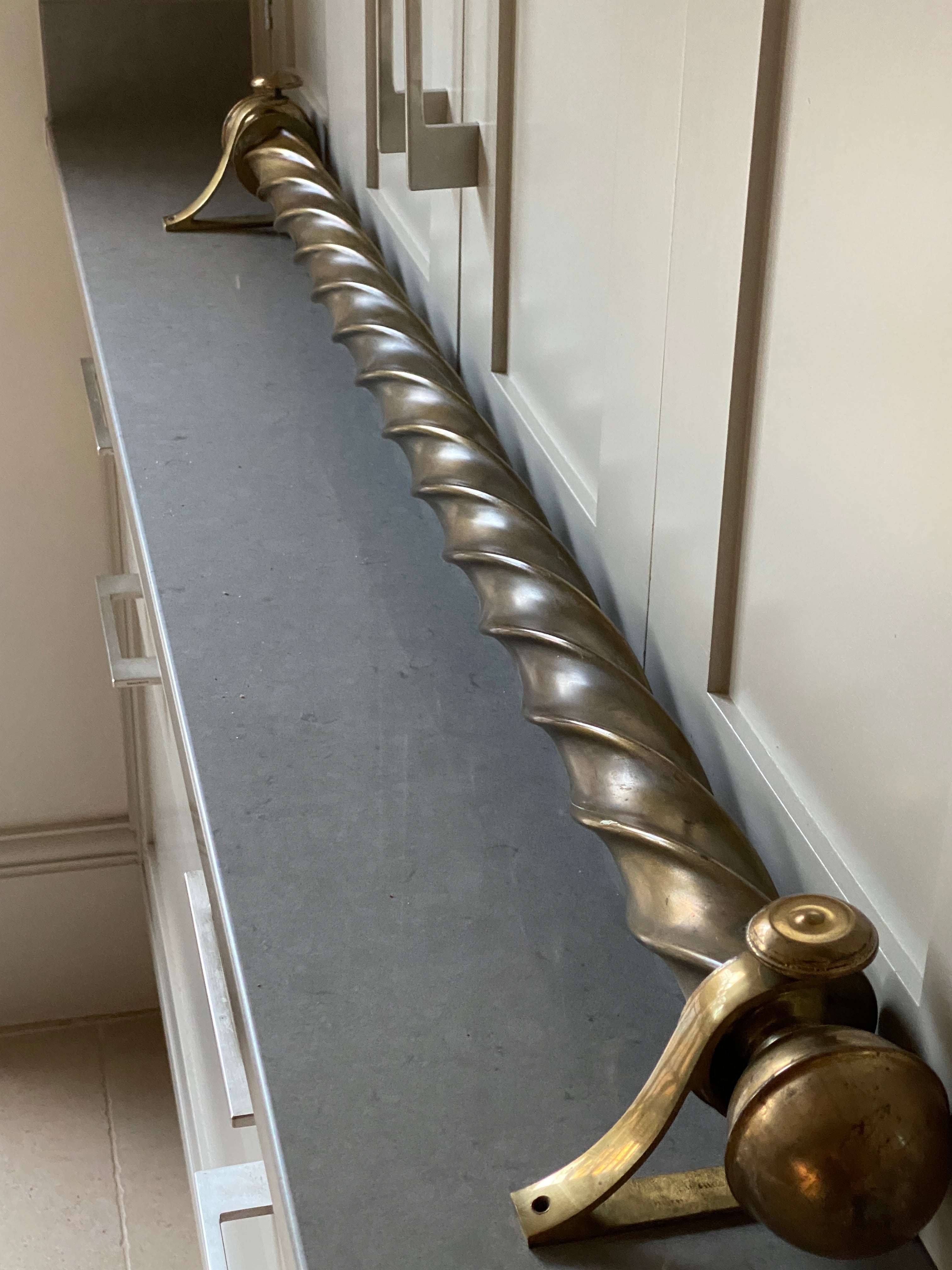 Vintage Barley Twist Brass Curtain Pole