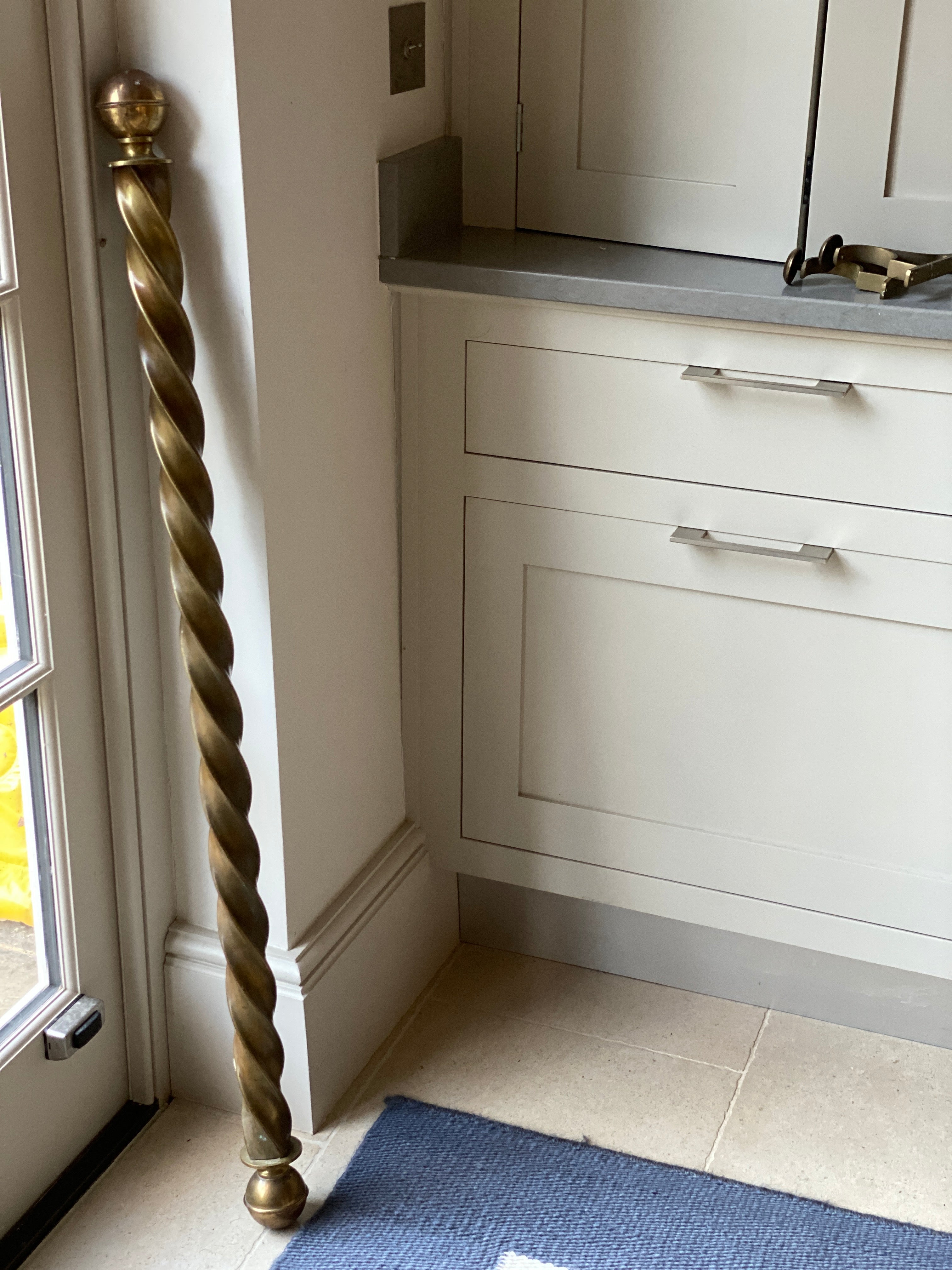 Vintage Barley Twist Brass Curtain Pole