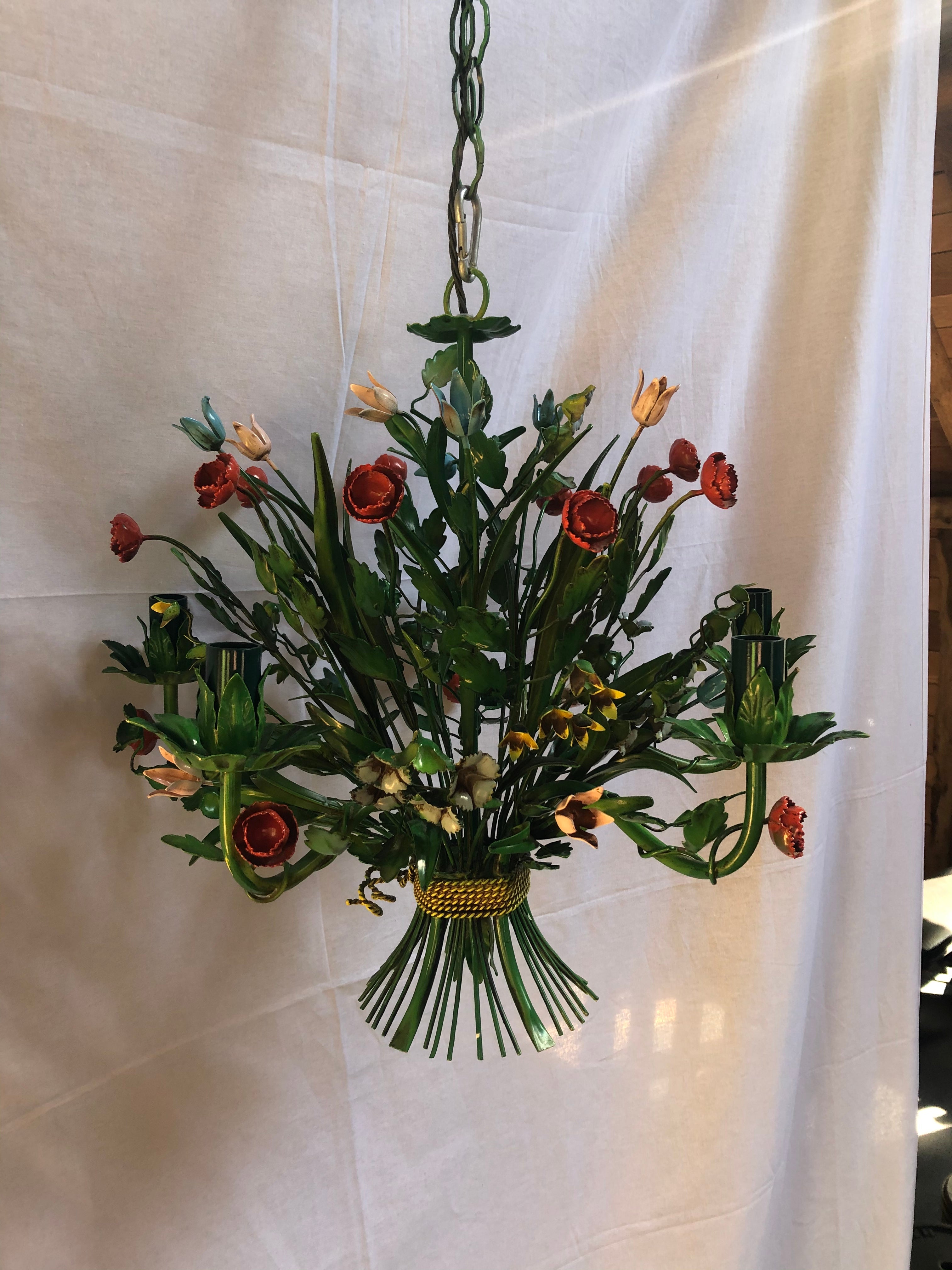 Mid century French Toleware Chandelier