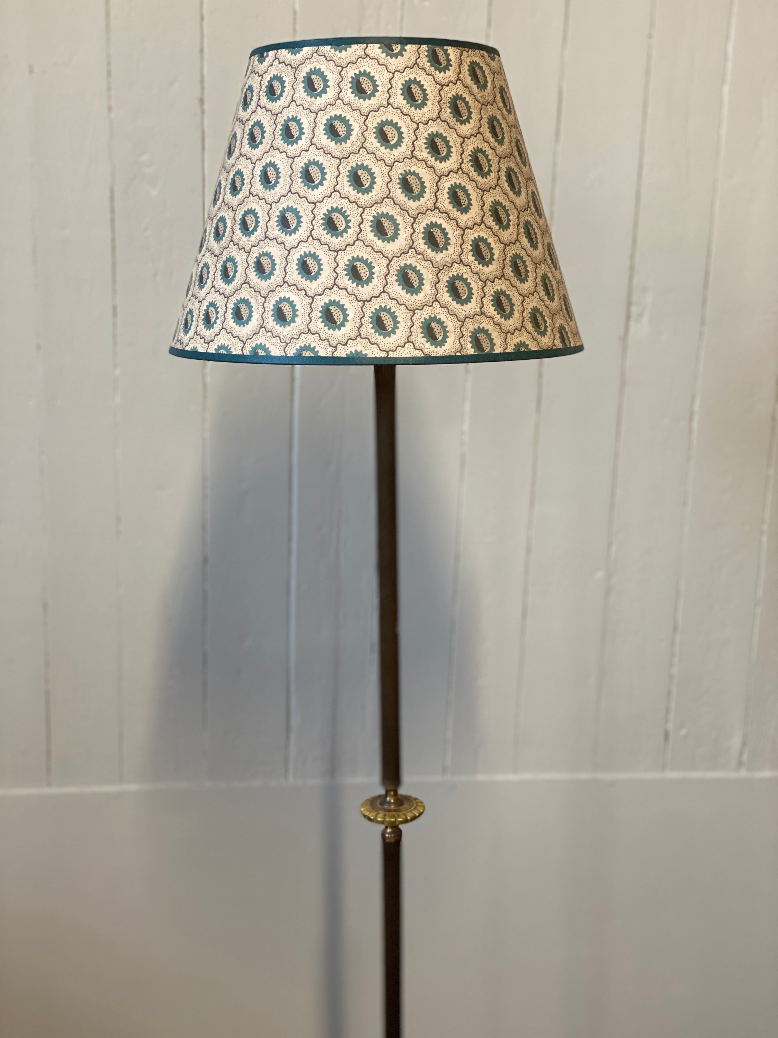 French Mid-Century Brass Standard Lamp