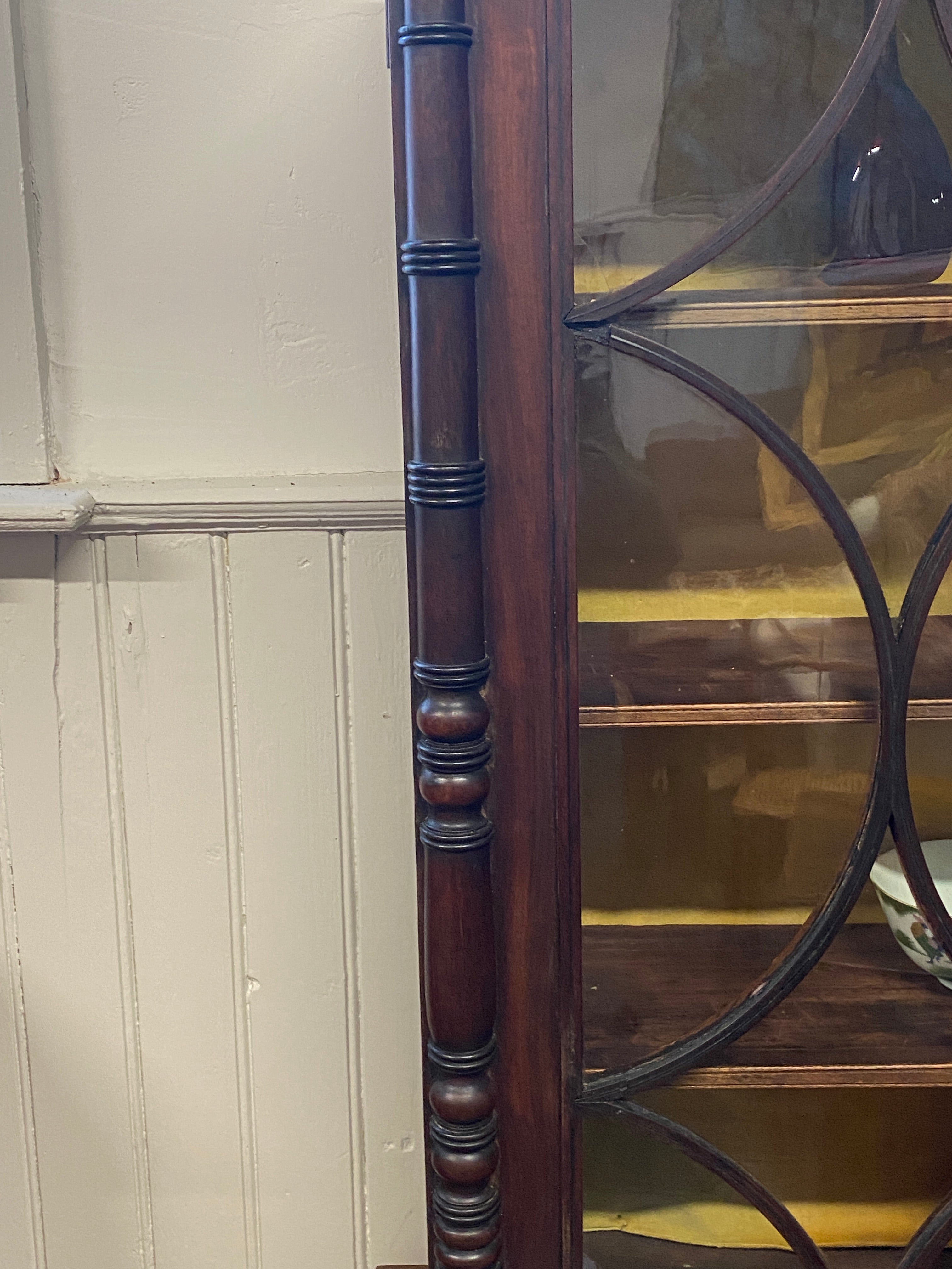 Glazed Decorative Cabinet on Console Base