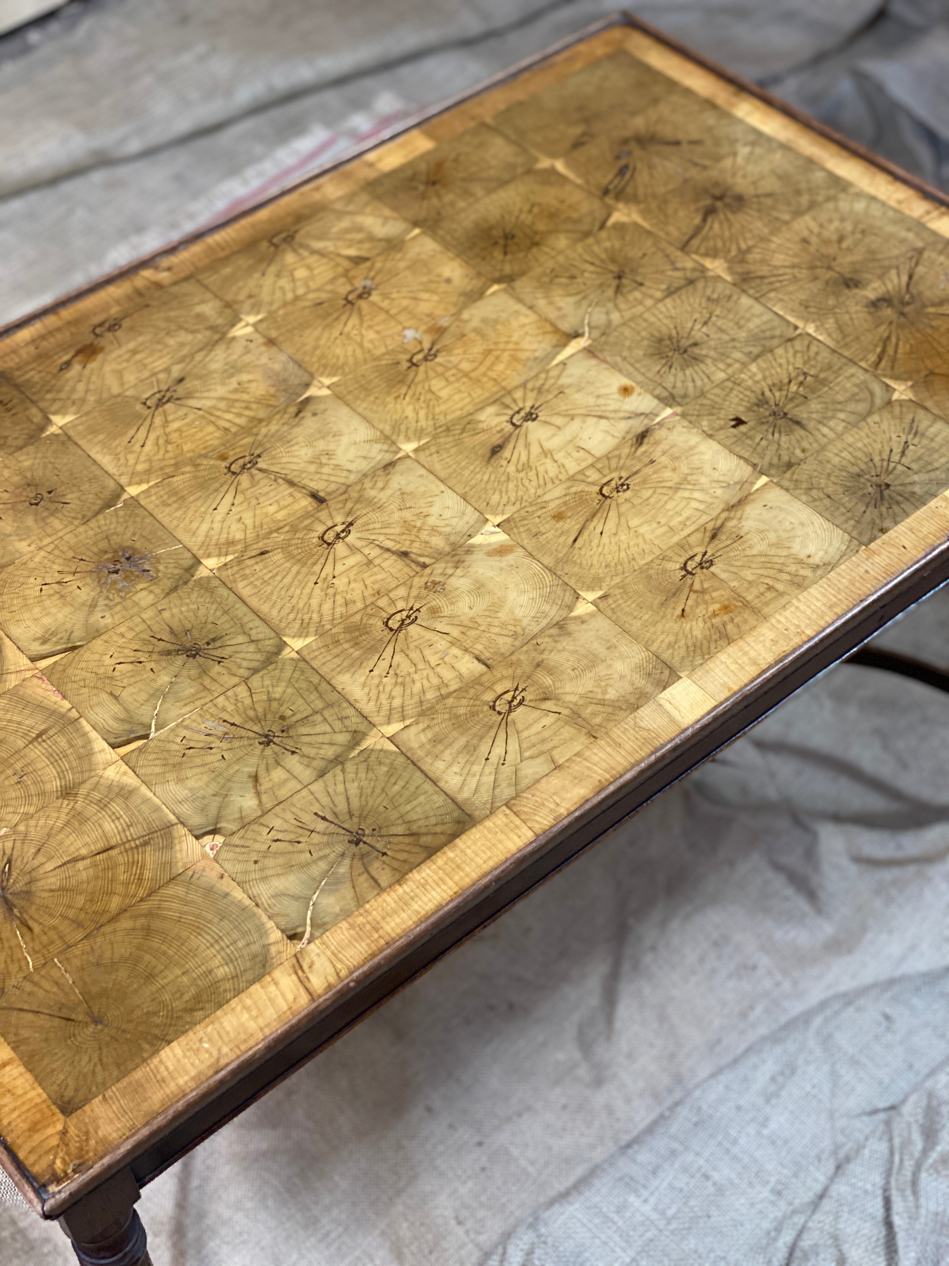 Mid Century Oyster Yew Coffee Table