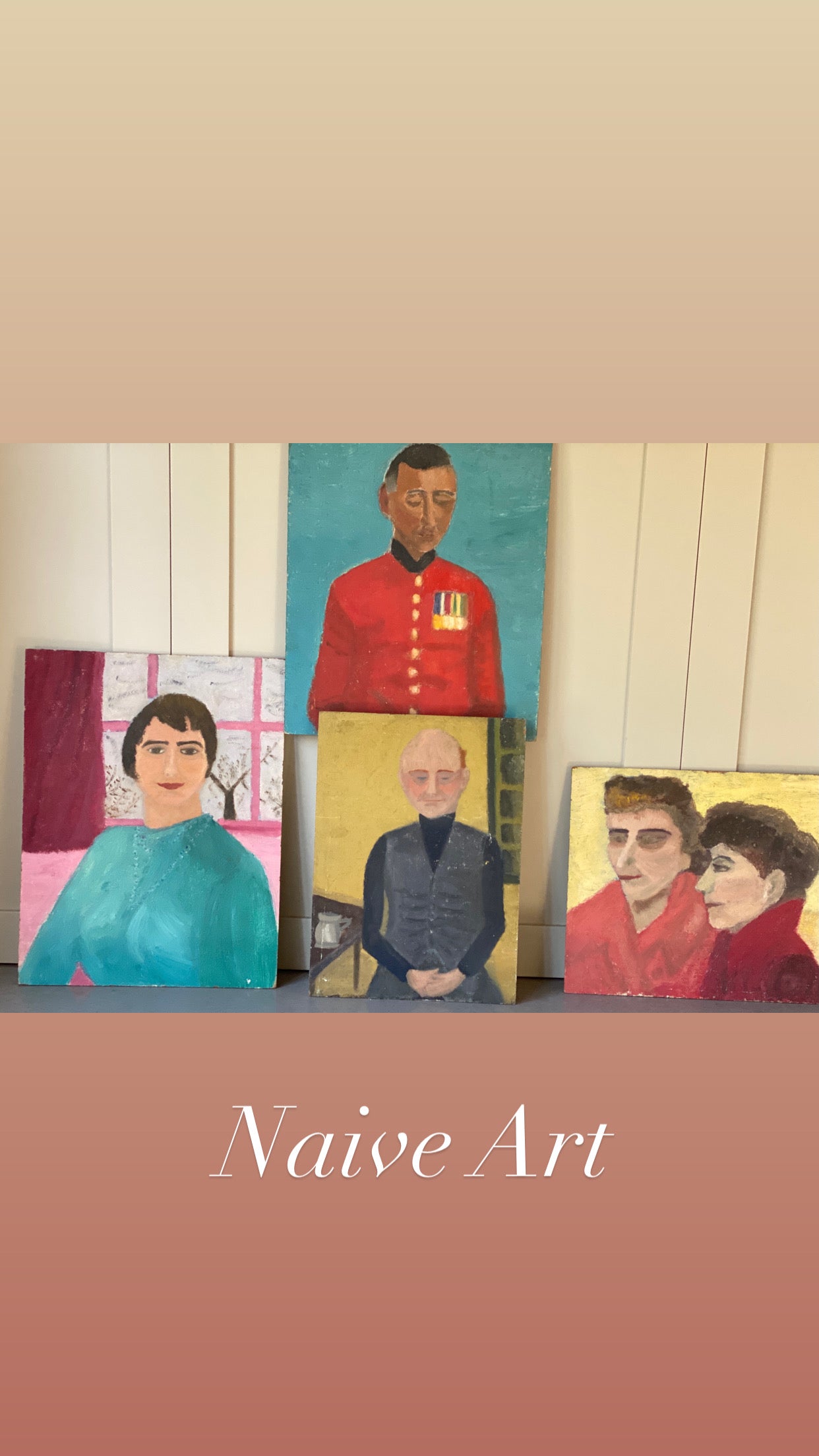 Naive portrait of short haired lady