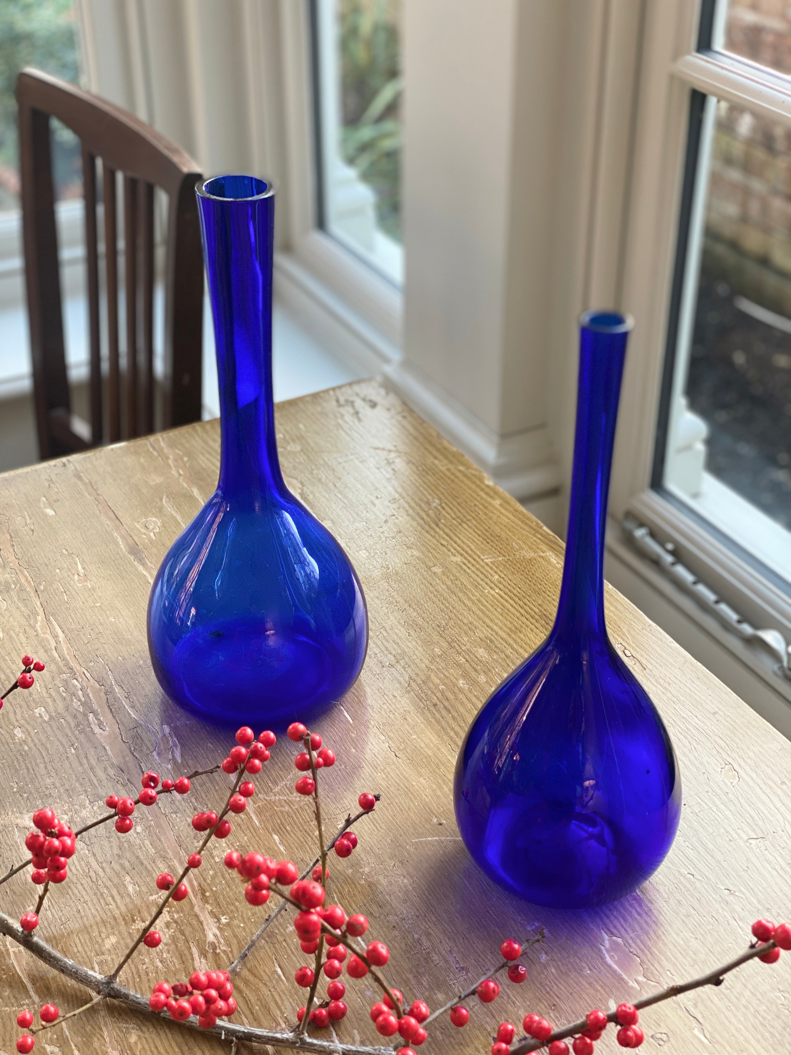 Large Vintage Arthur Percy Blue Vase