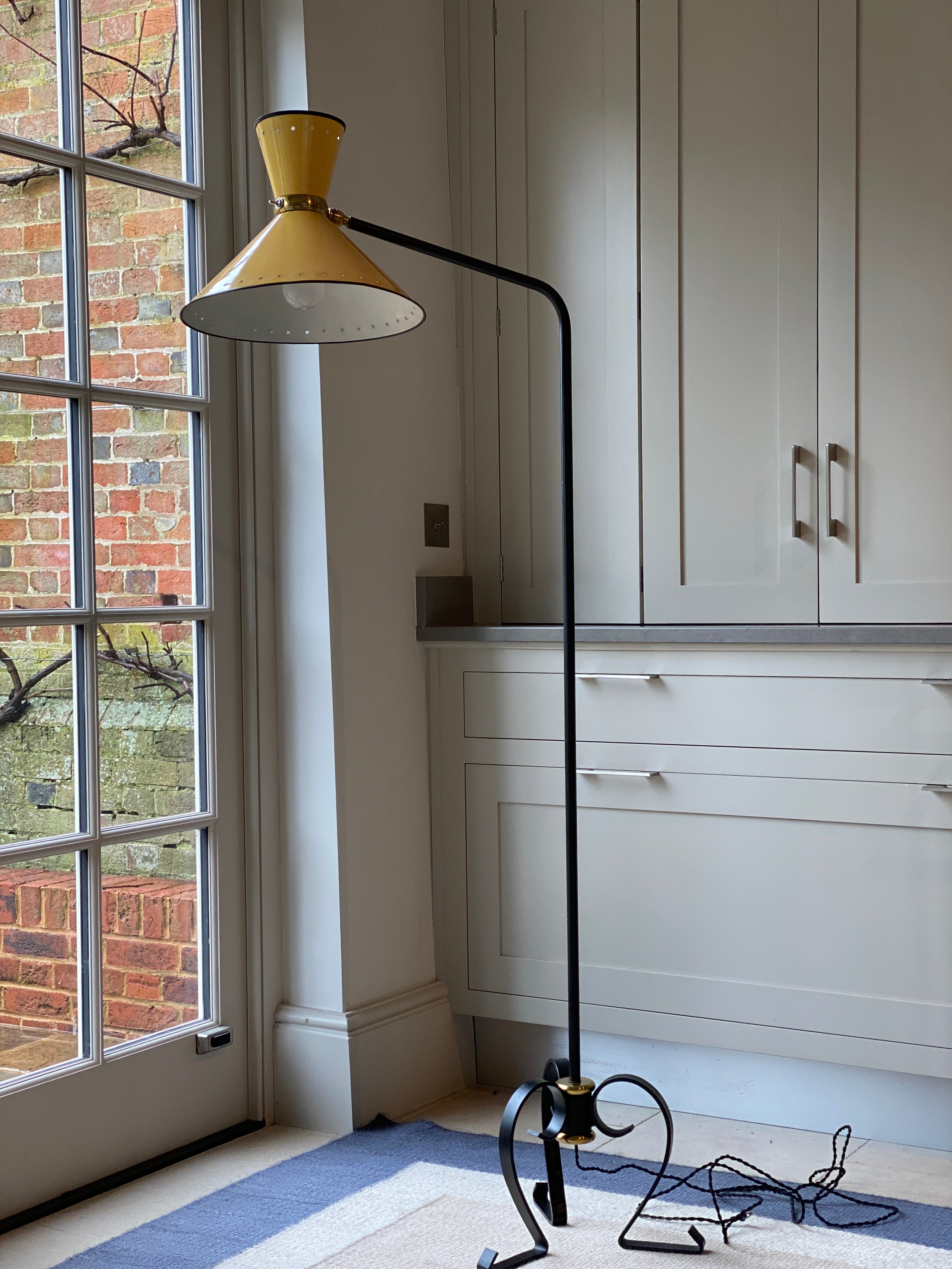 Original 1950s Diabolo Floor Lamp designed by Rene Mathieu for Lunel