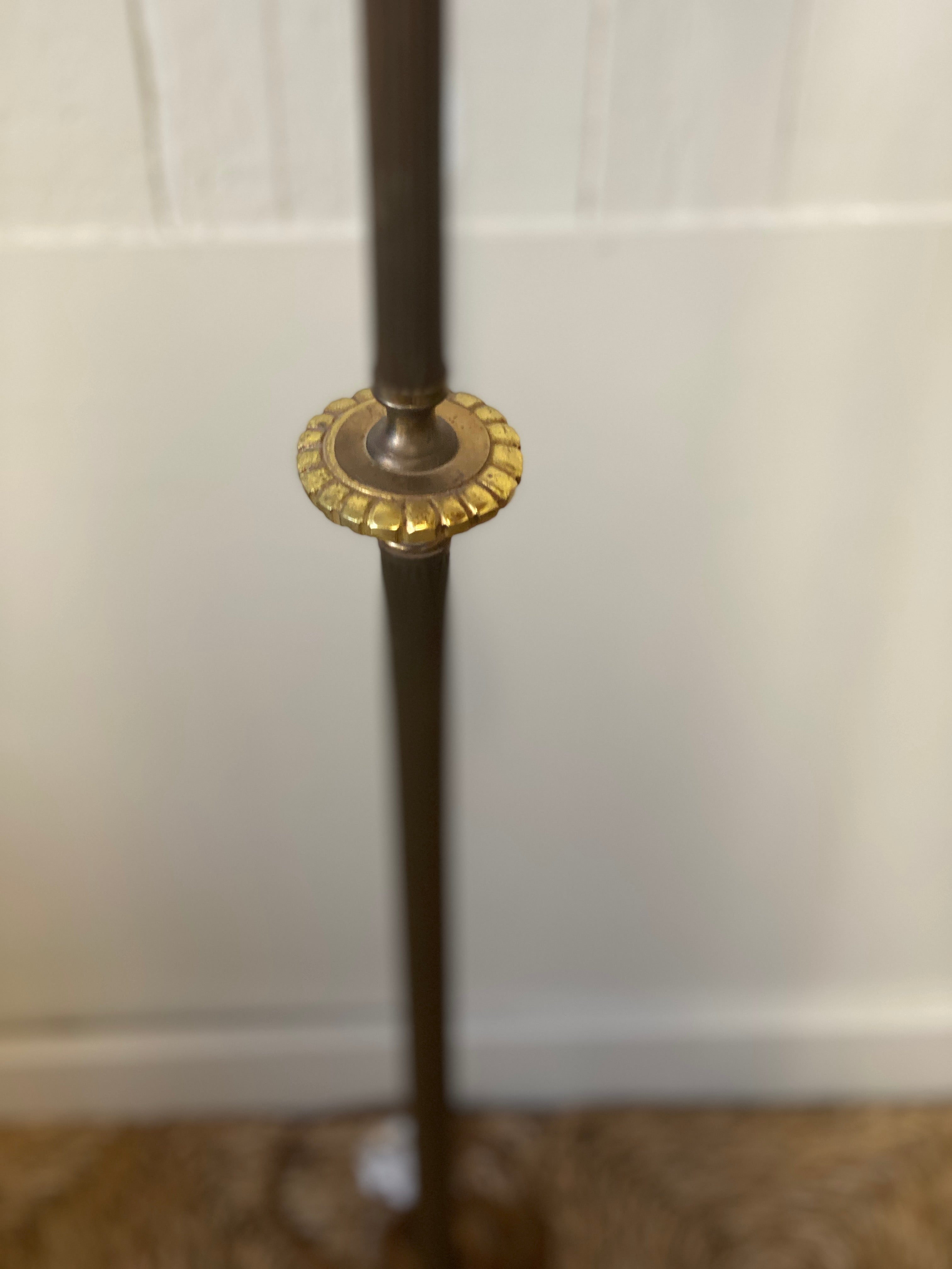 French Mid-Century Brass Standard Lamp