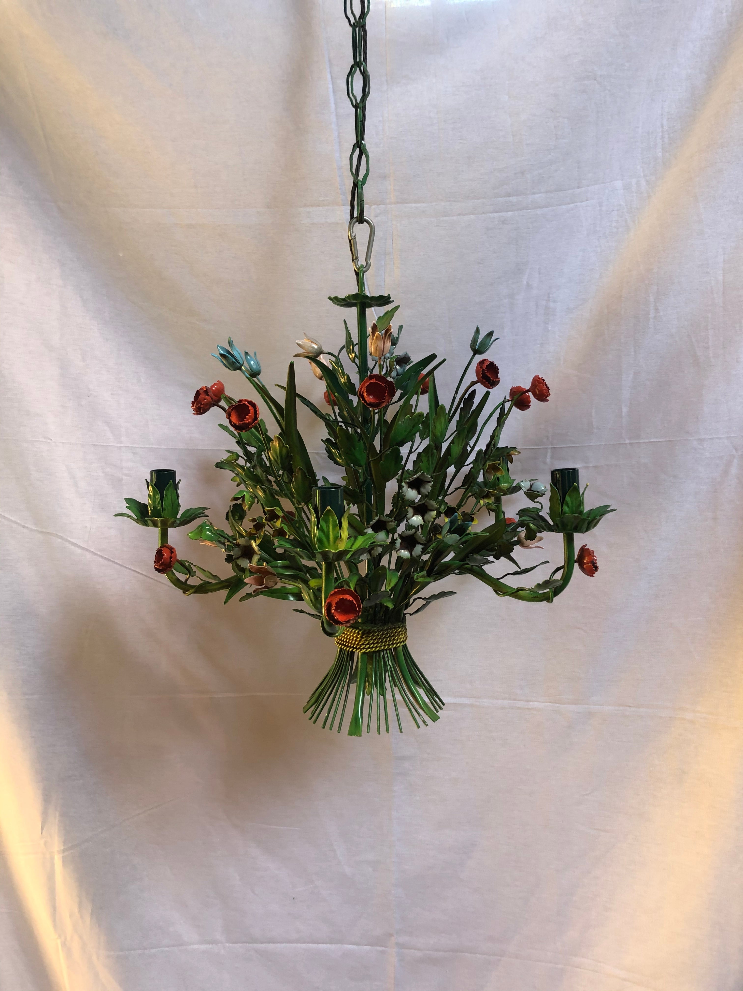 Mid century French Toleware Chandelier