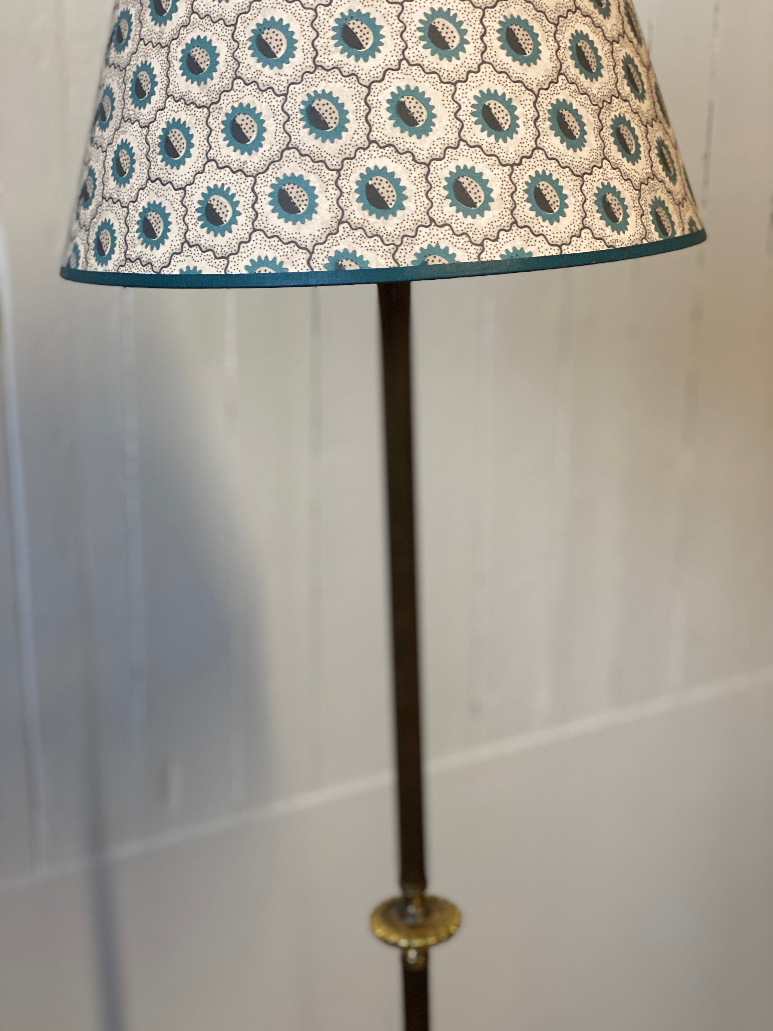 French Mid-Century Brass Standard Lamp