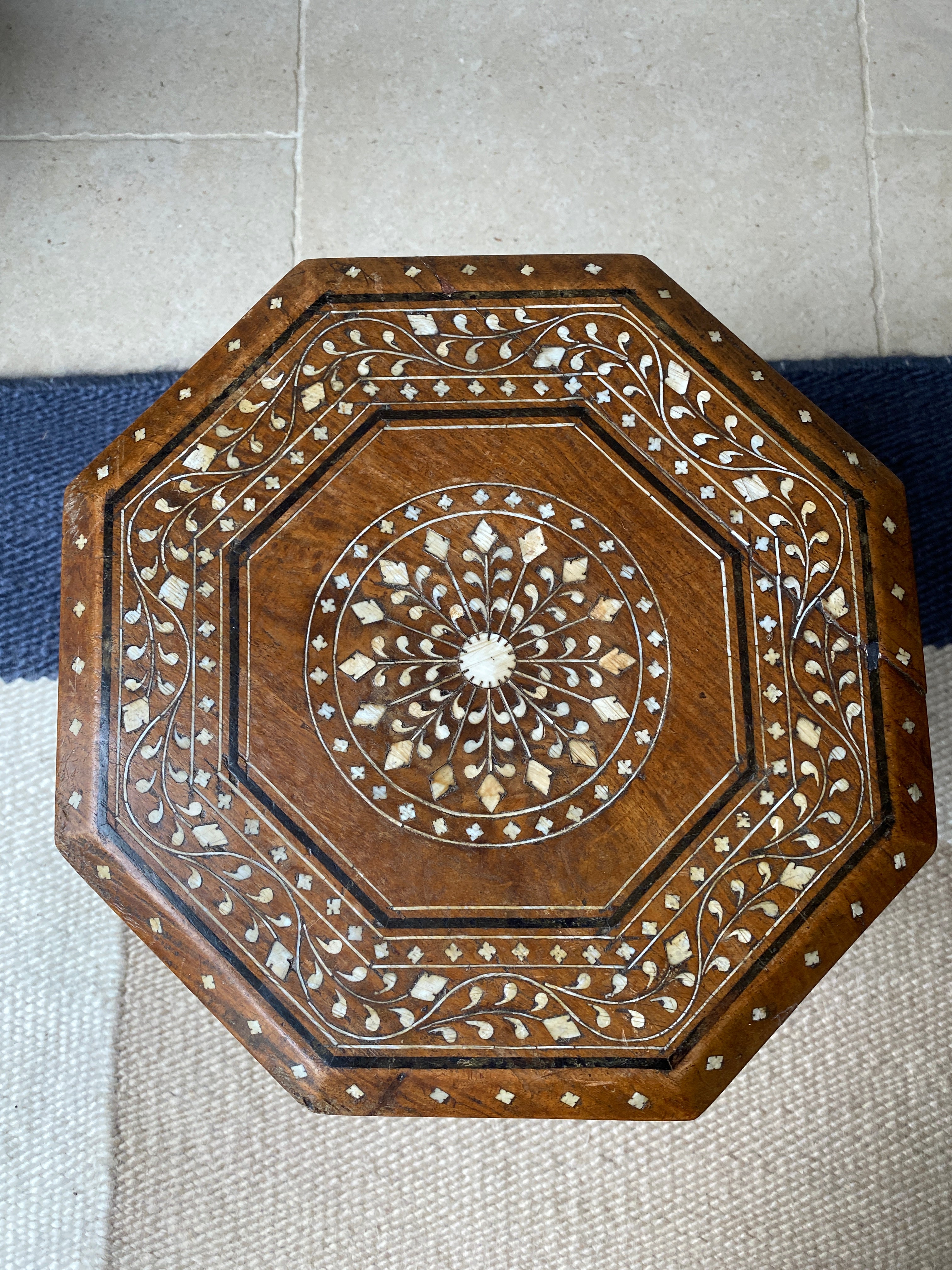 Small Antique Anglo-Indian Octagonal Table