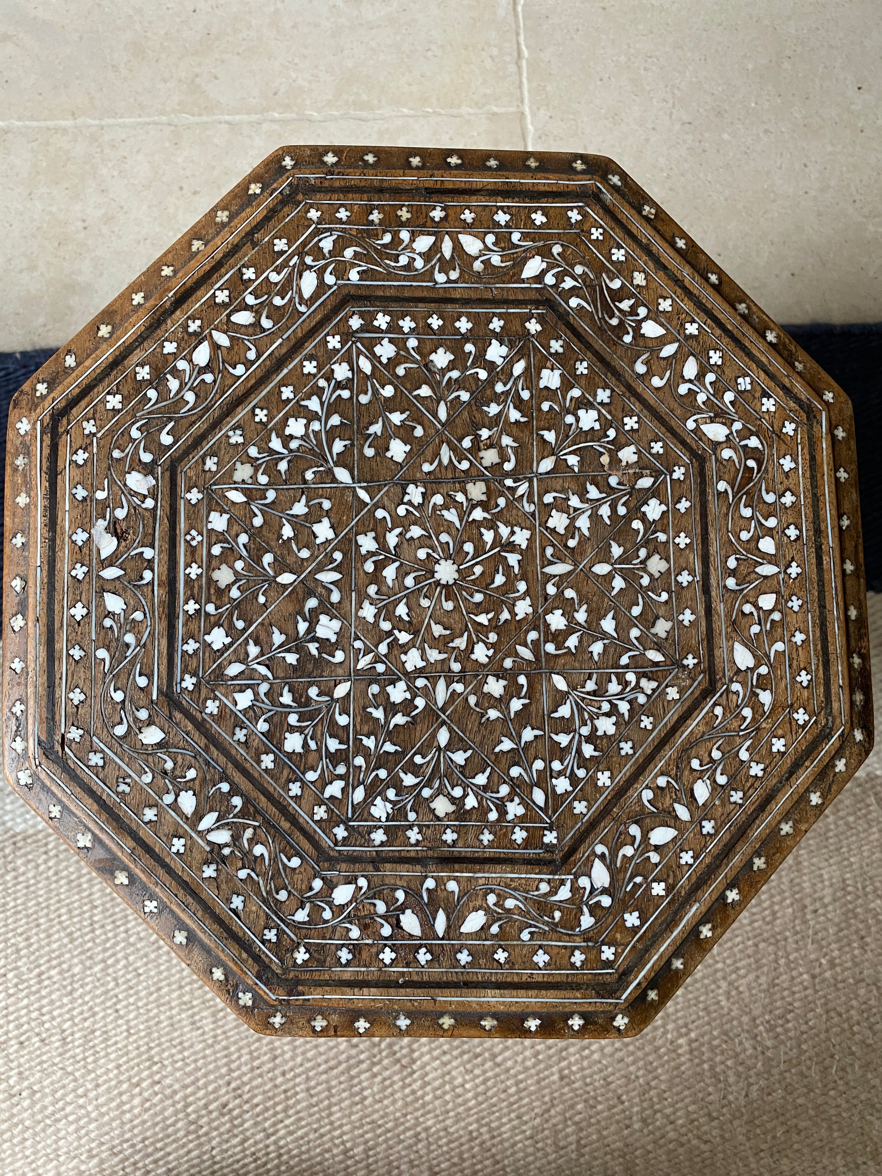 Small Antique Octagonal Hoshiarpur table no