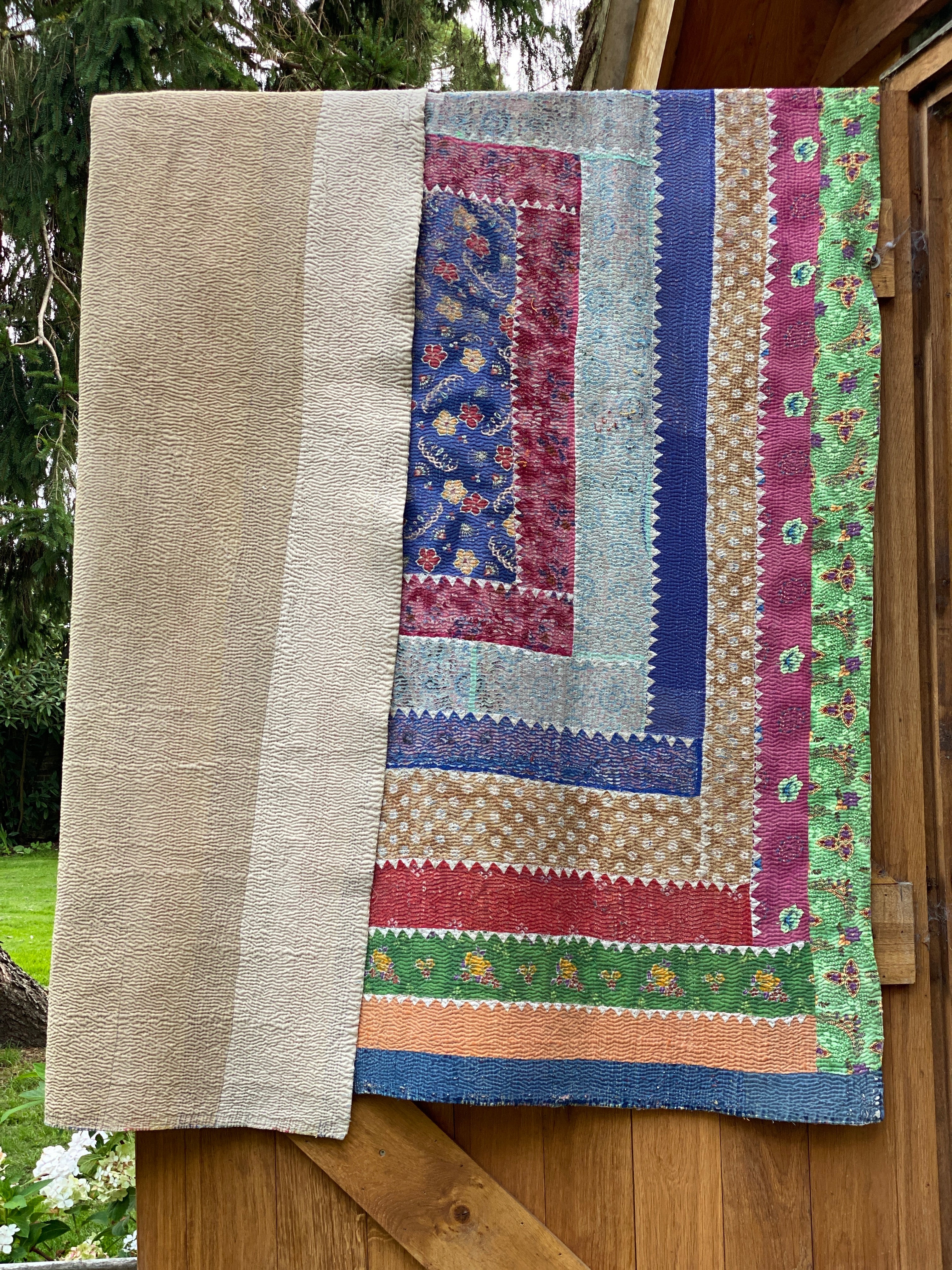 Beautiful Antique Kantha Quilt