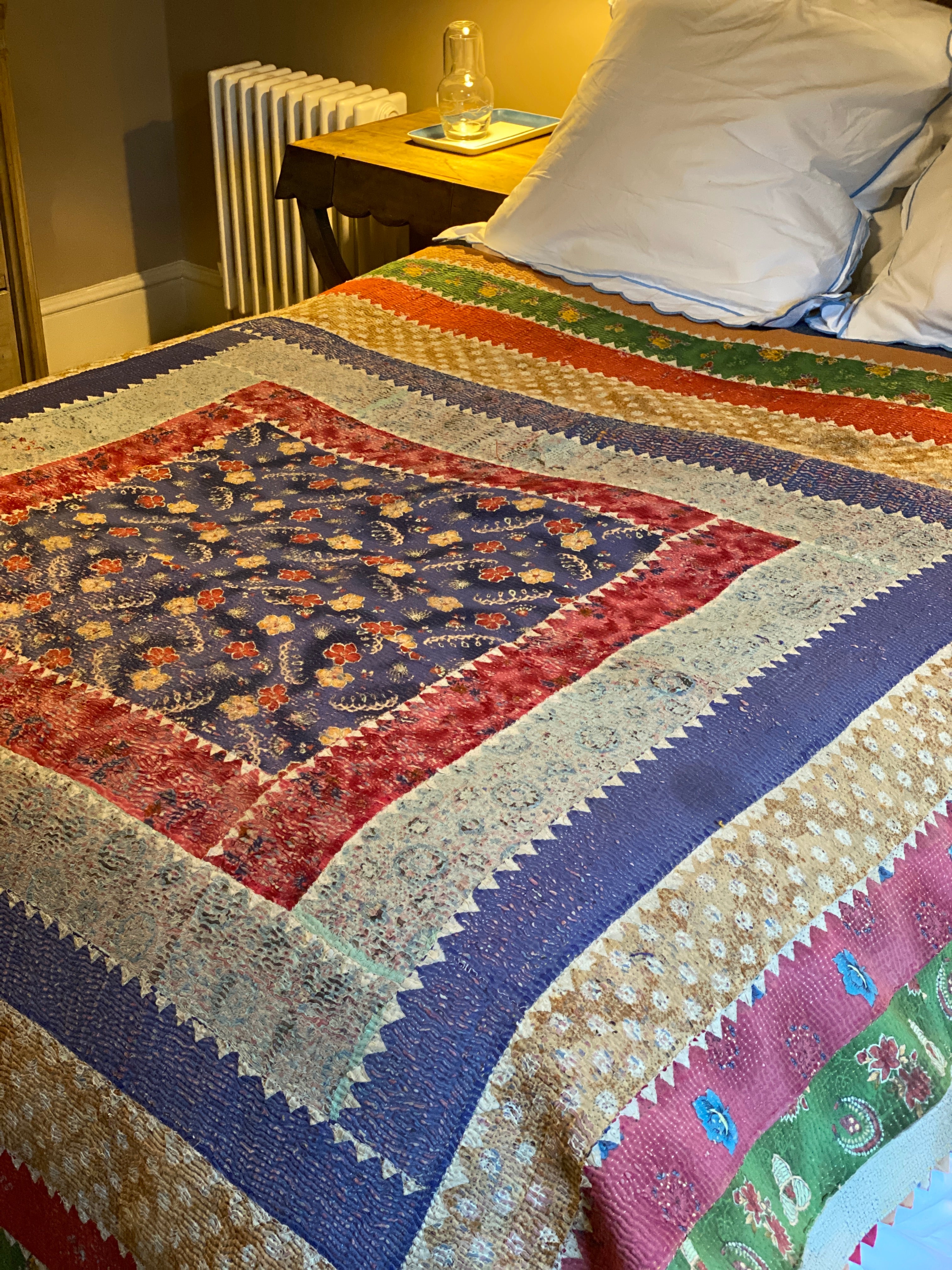 Beautiful Antique Kantha Quilt