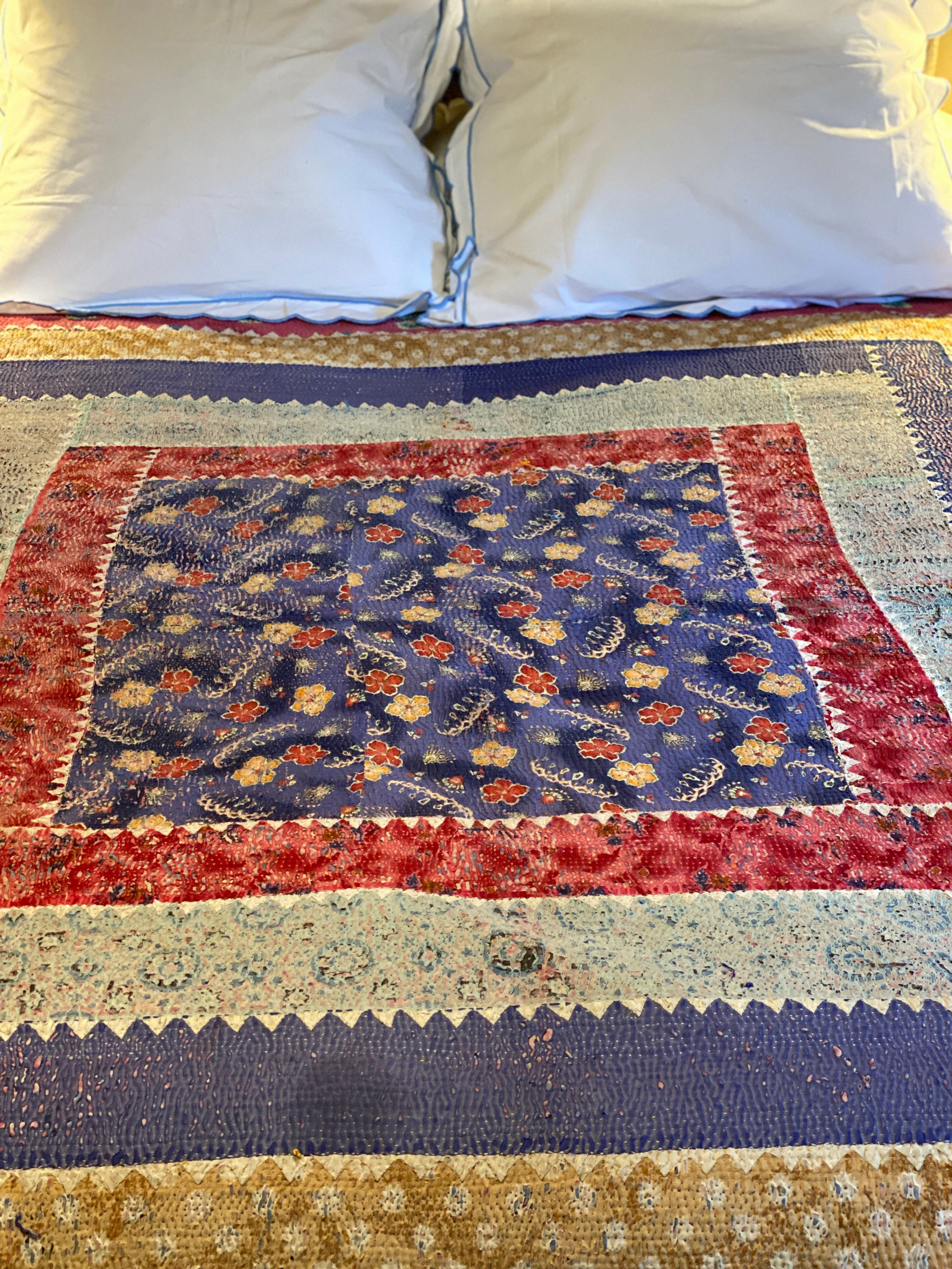 Beautiful Antique Kantha Quilt