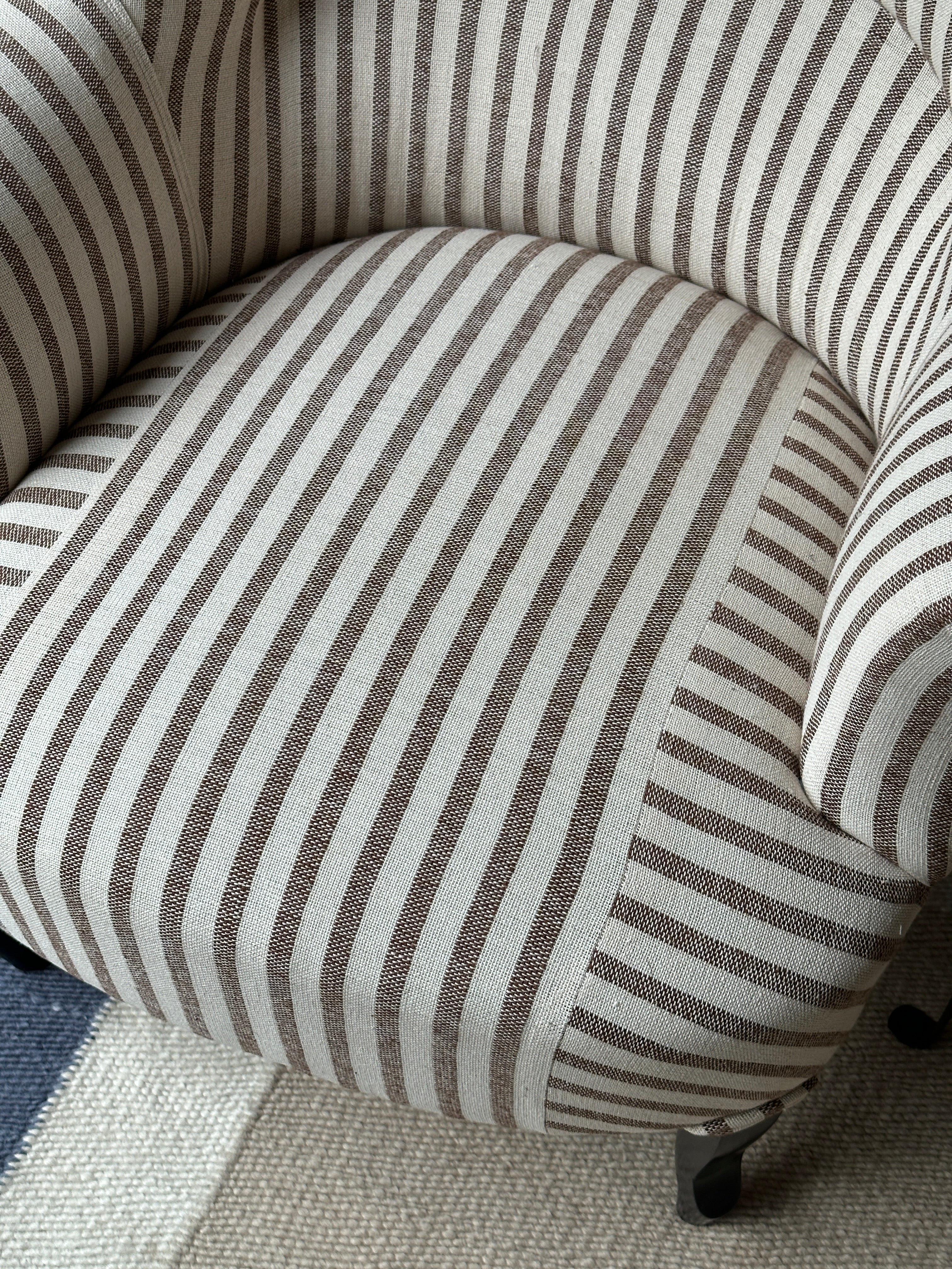 Pair of Crapaud Chairs in GG Cocoa Olive Sacking