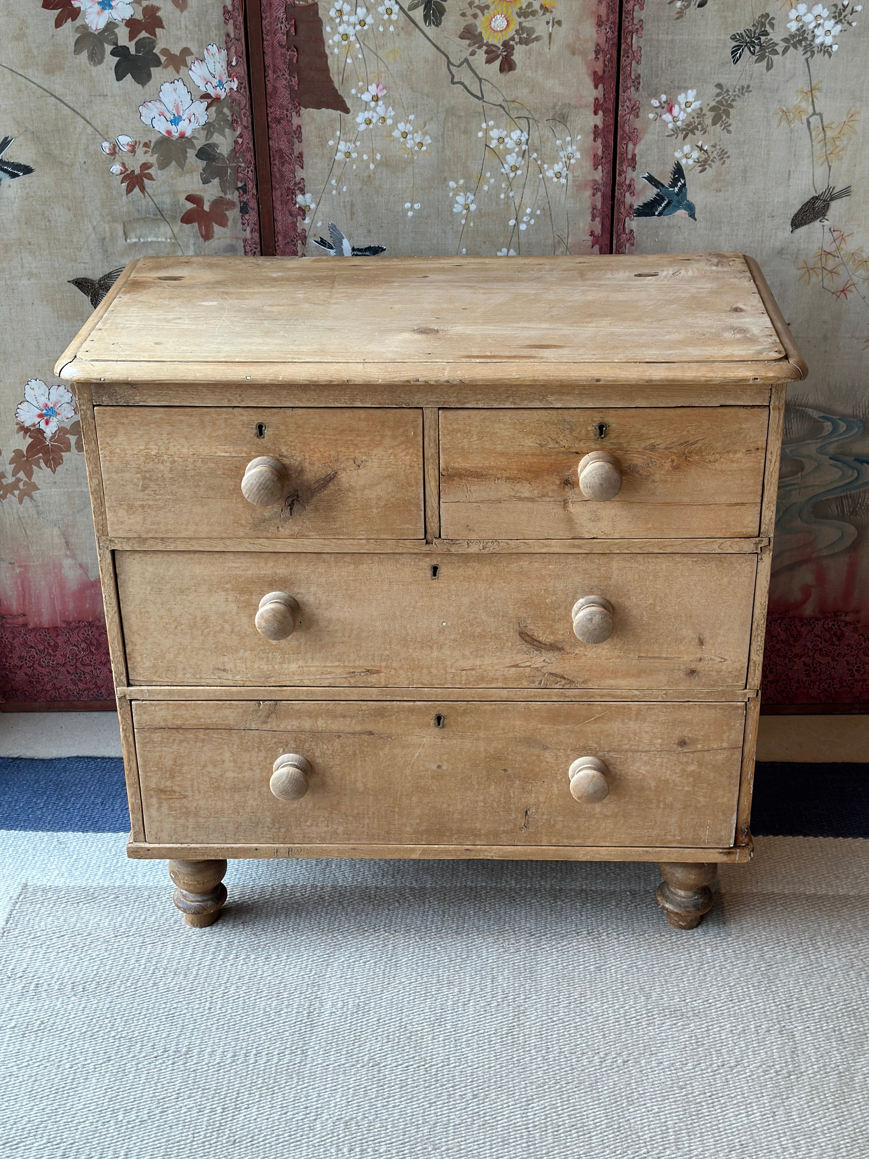 Small Pitch Pine Chest of Drawers