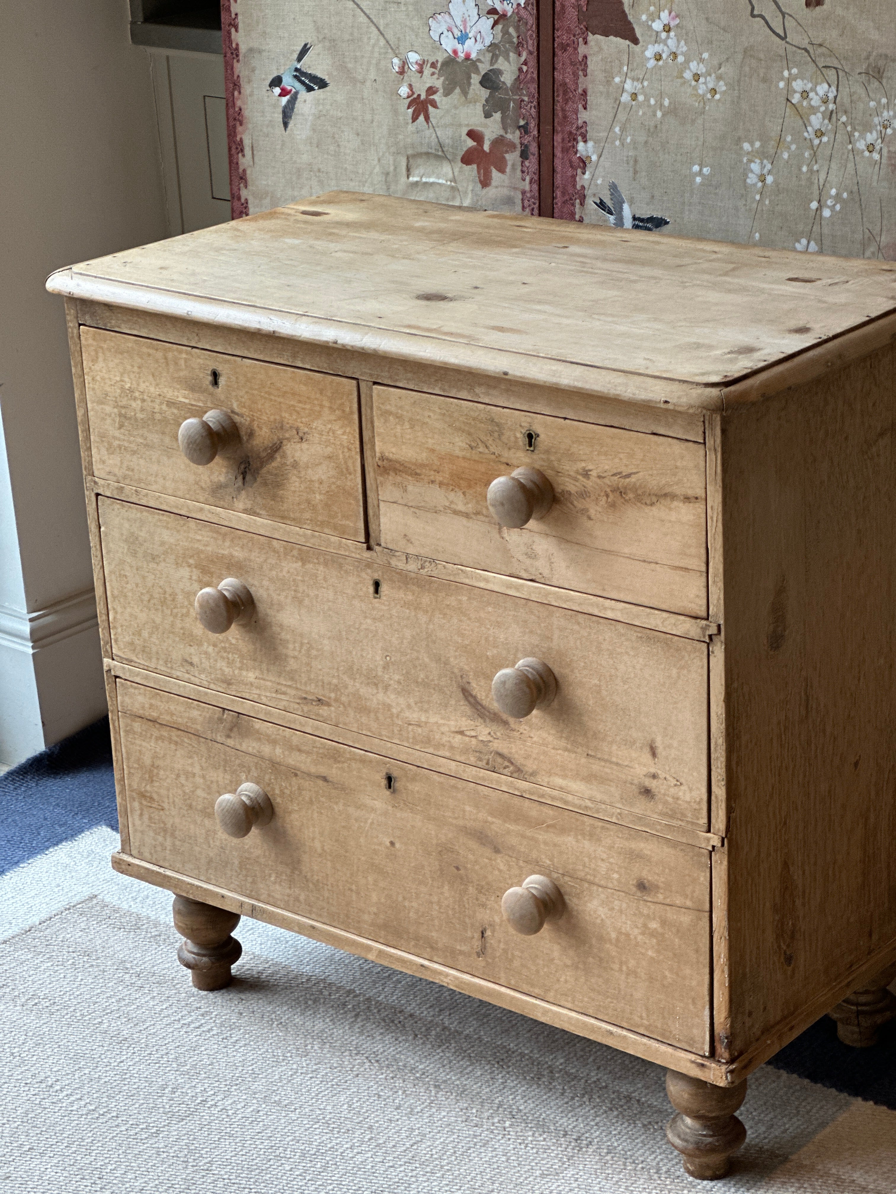 Small Pitch Pine Chest of Drawers