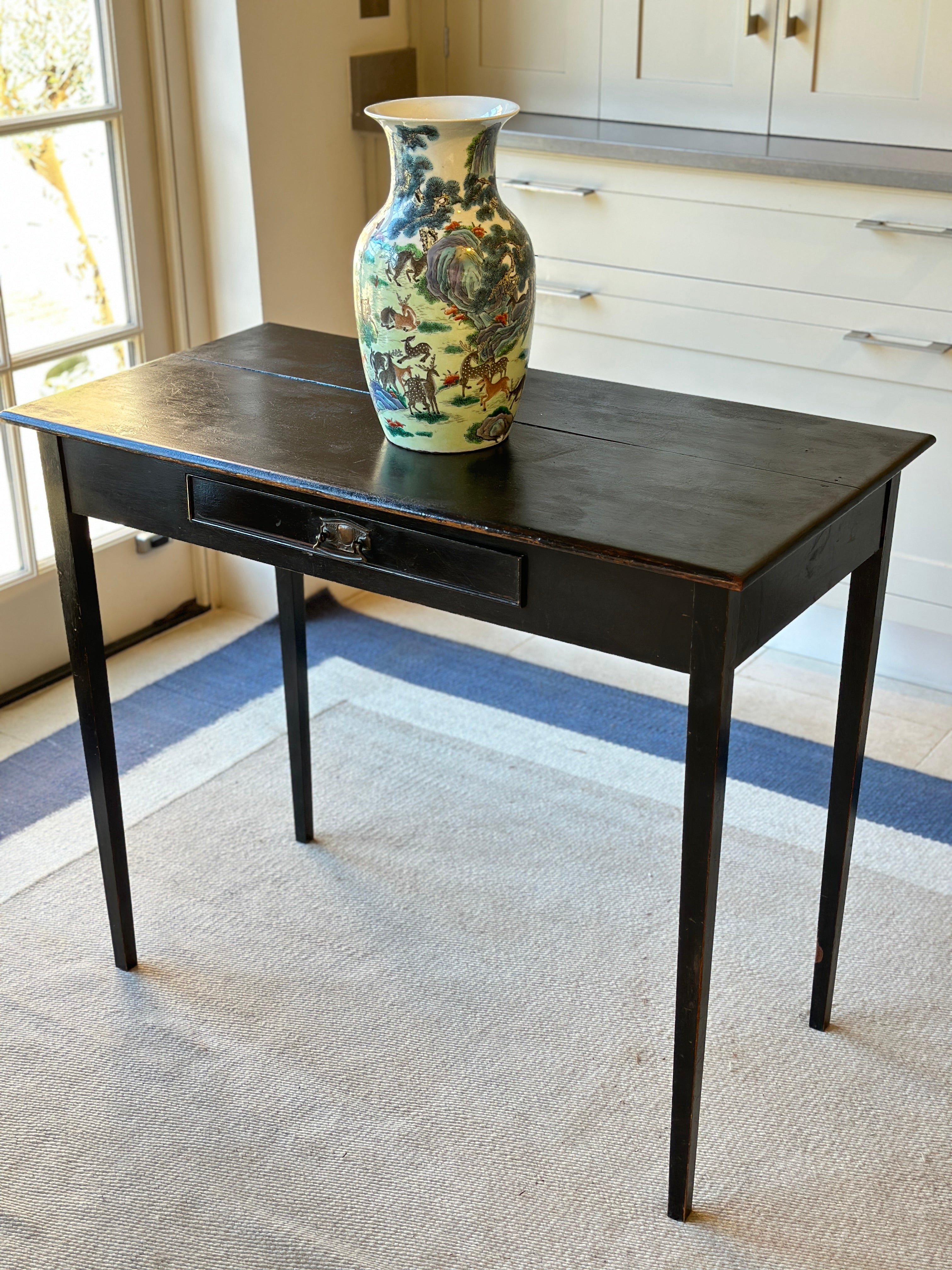 Gorgeous Ebonised Side Table with Tapered Legs