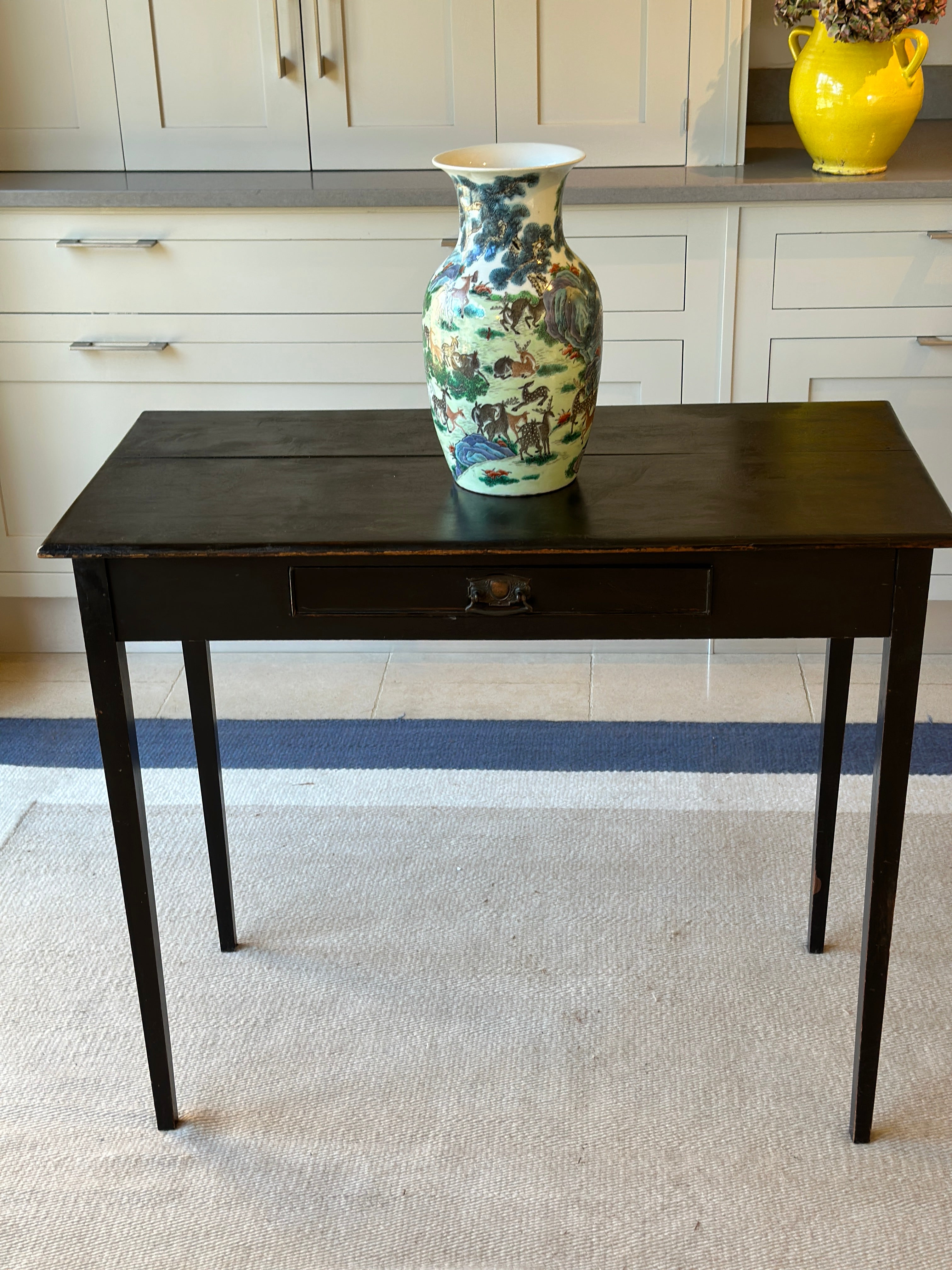 Gorgeous Ebonised Side Table with Tapered Legs