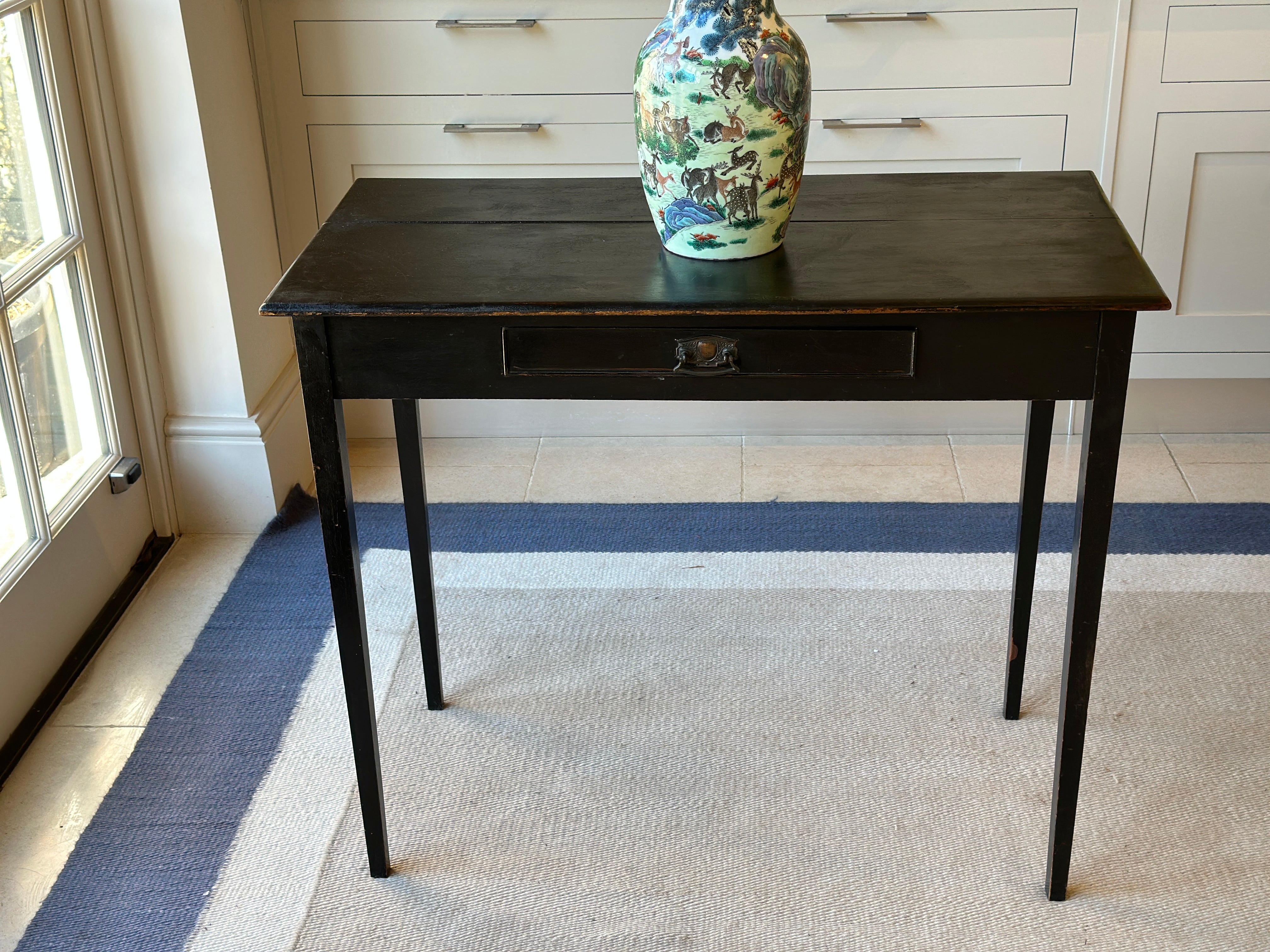 Gorgeous Ebonised Side Table with Tapered Legs