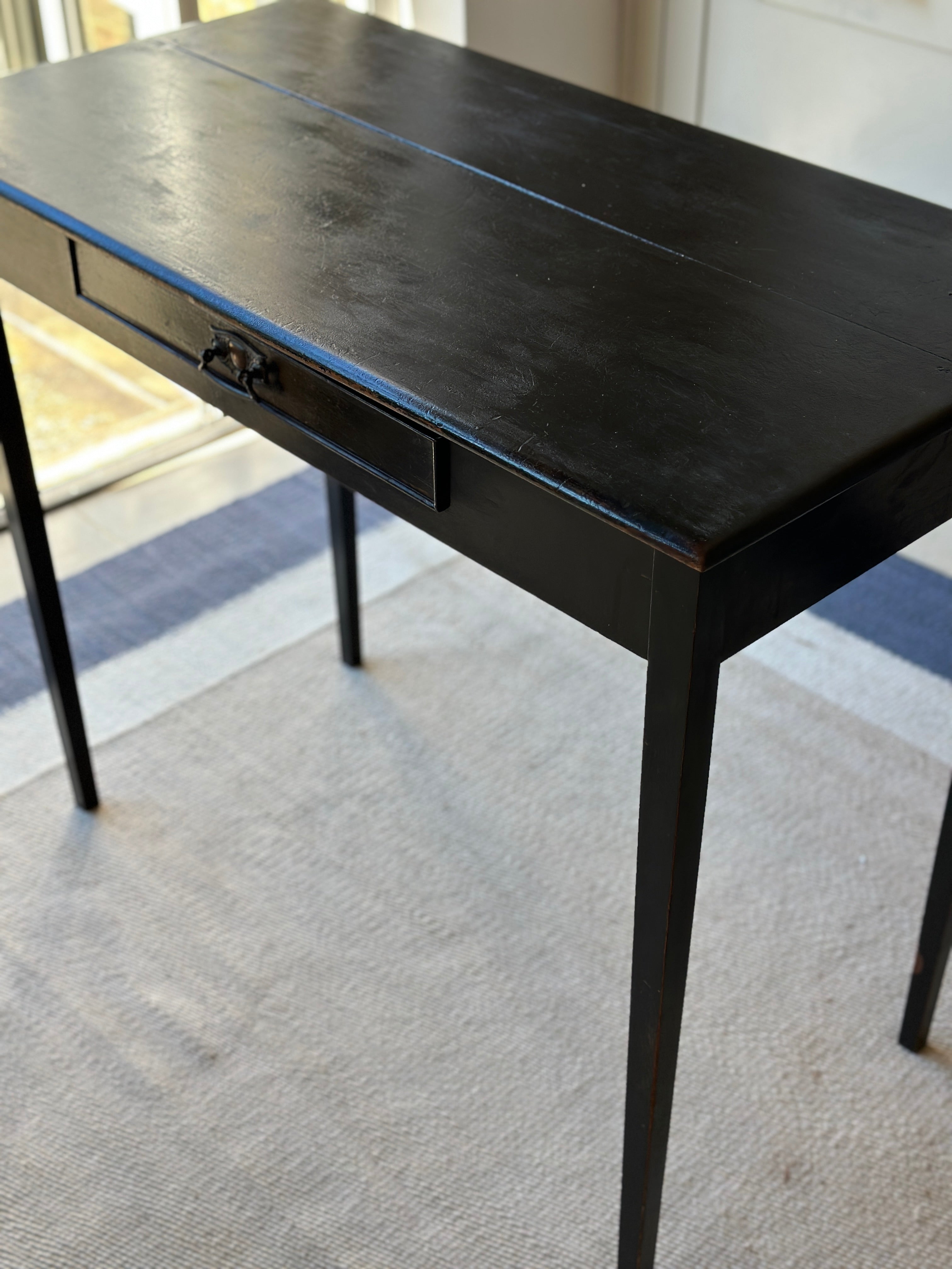 Gorgeous Ebonised Side Table with Tapered Legs