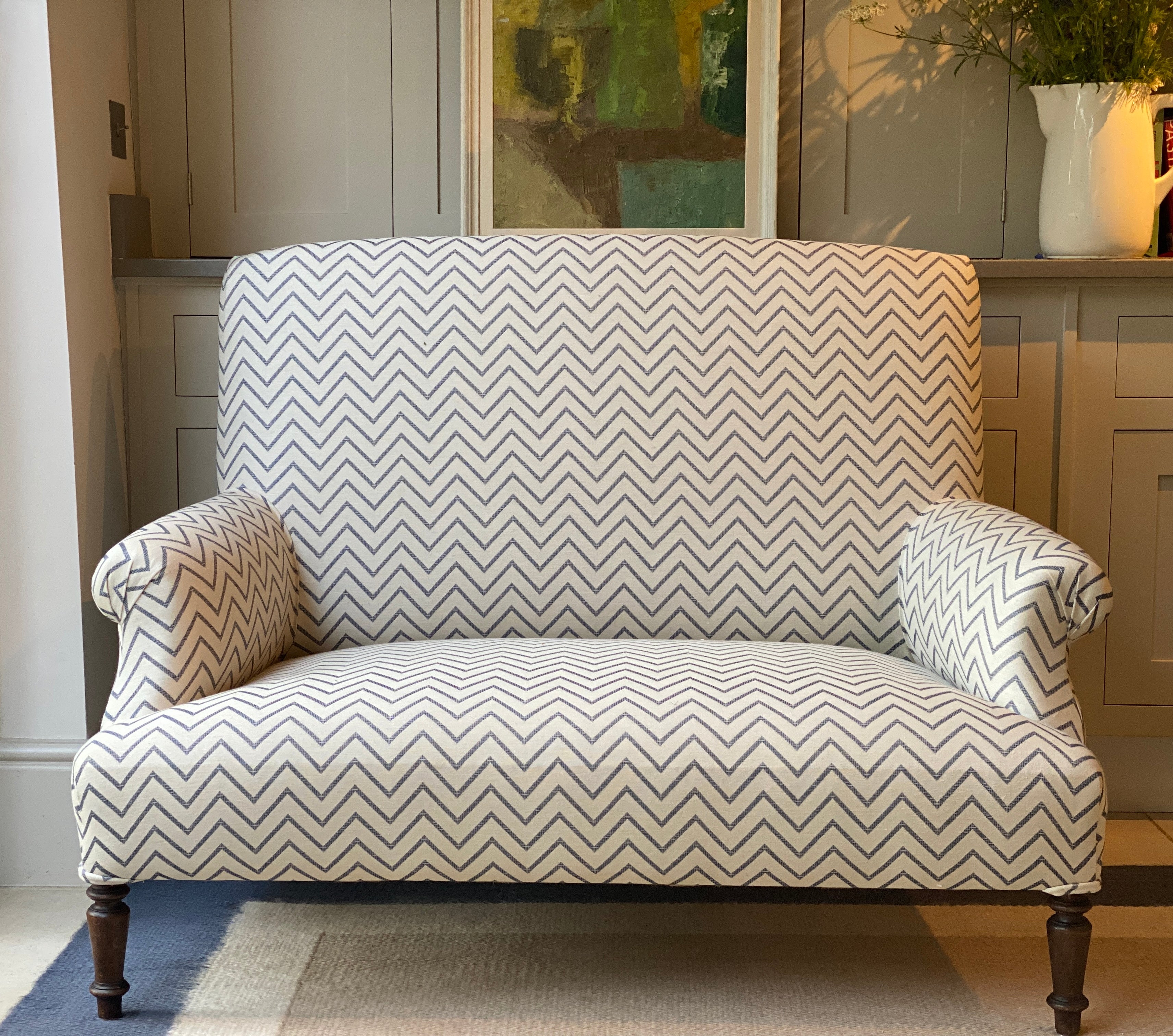 Small C19th French Sofa ‘Loveseat’ in GG Hintlesham